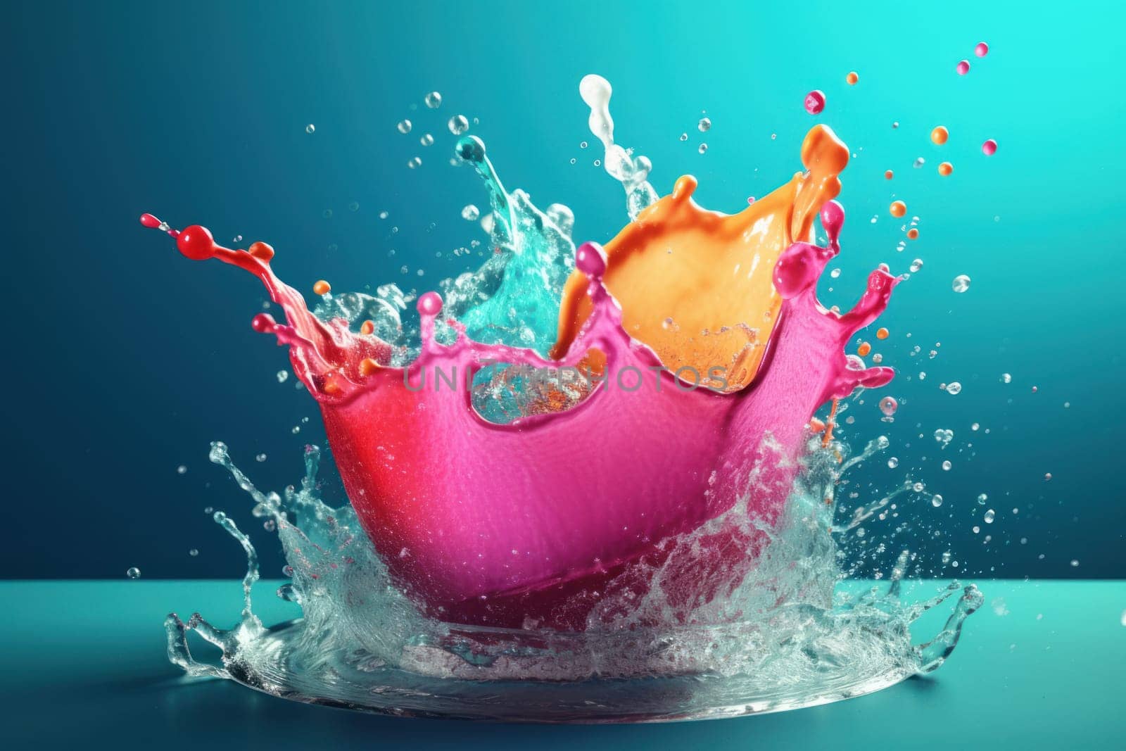 Colorful water splash. Generate Ai by ylivdesign