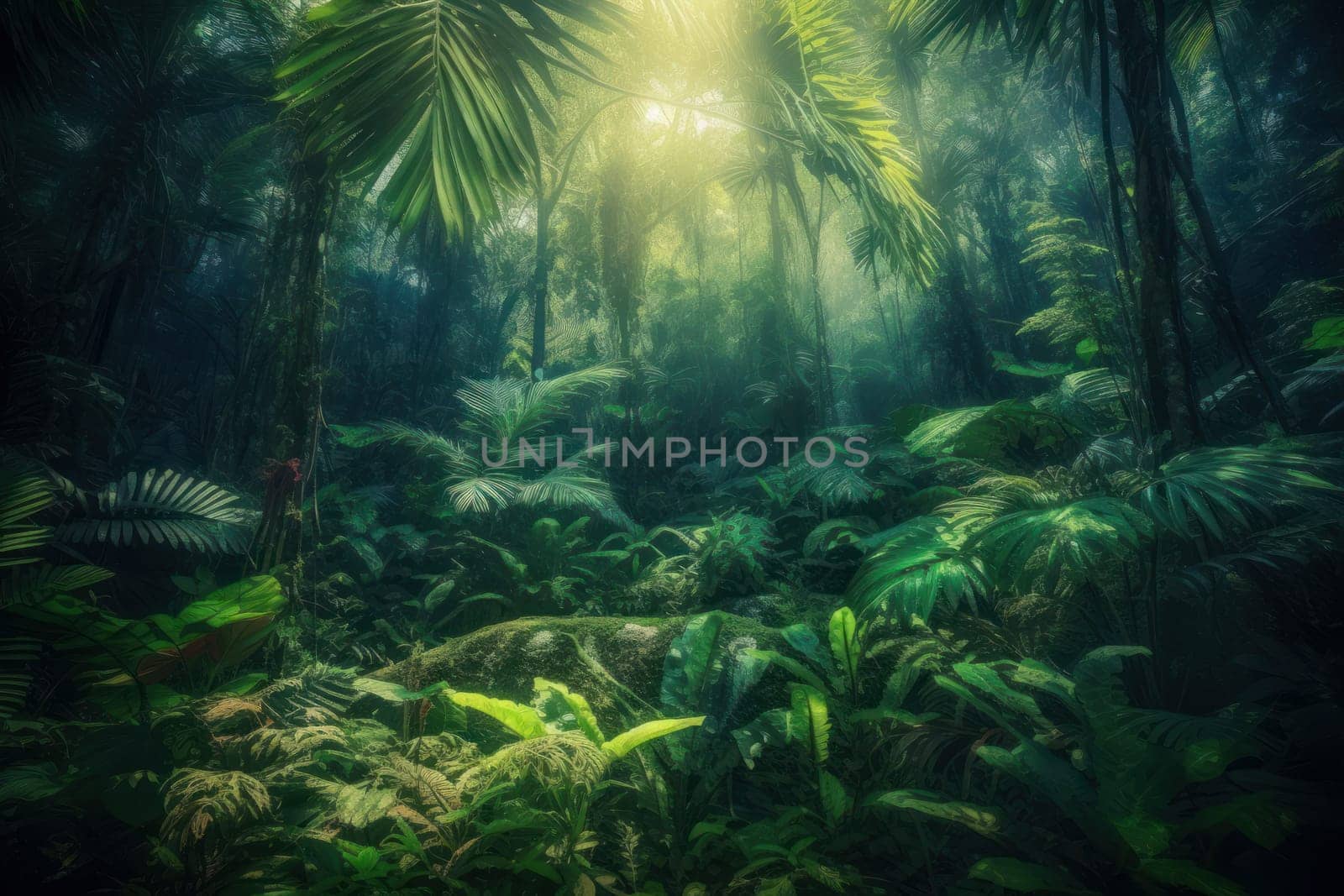 Green tropical forest. Generate Ai by ylivdesign