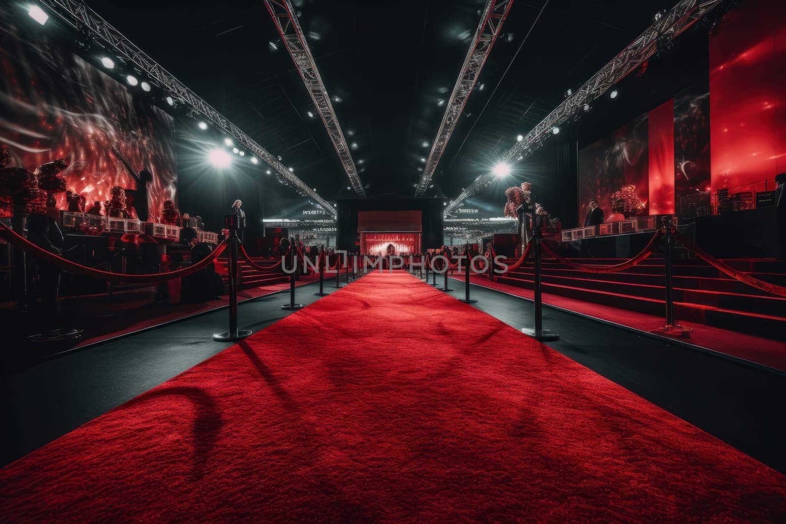 Red carpet show stage. Generate Ai by ylivdesign