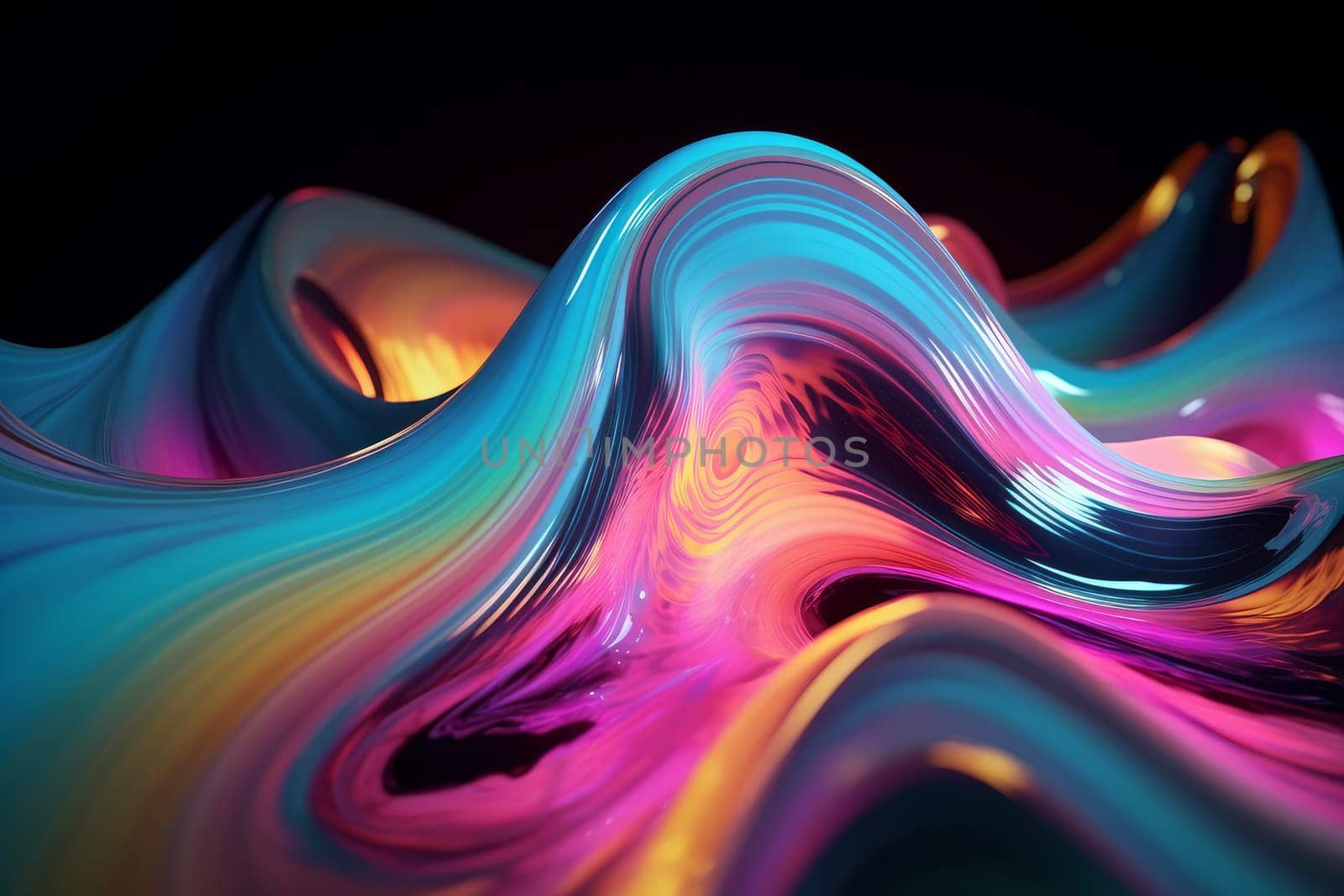 Abstract fluid neon. Generate Ai by ylivdesign