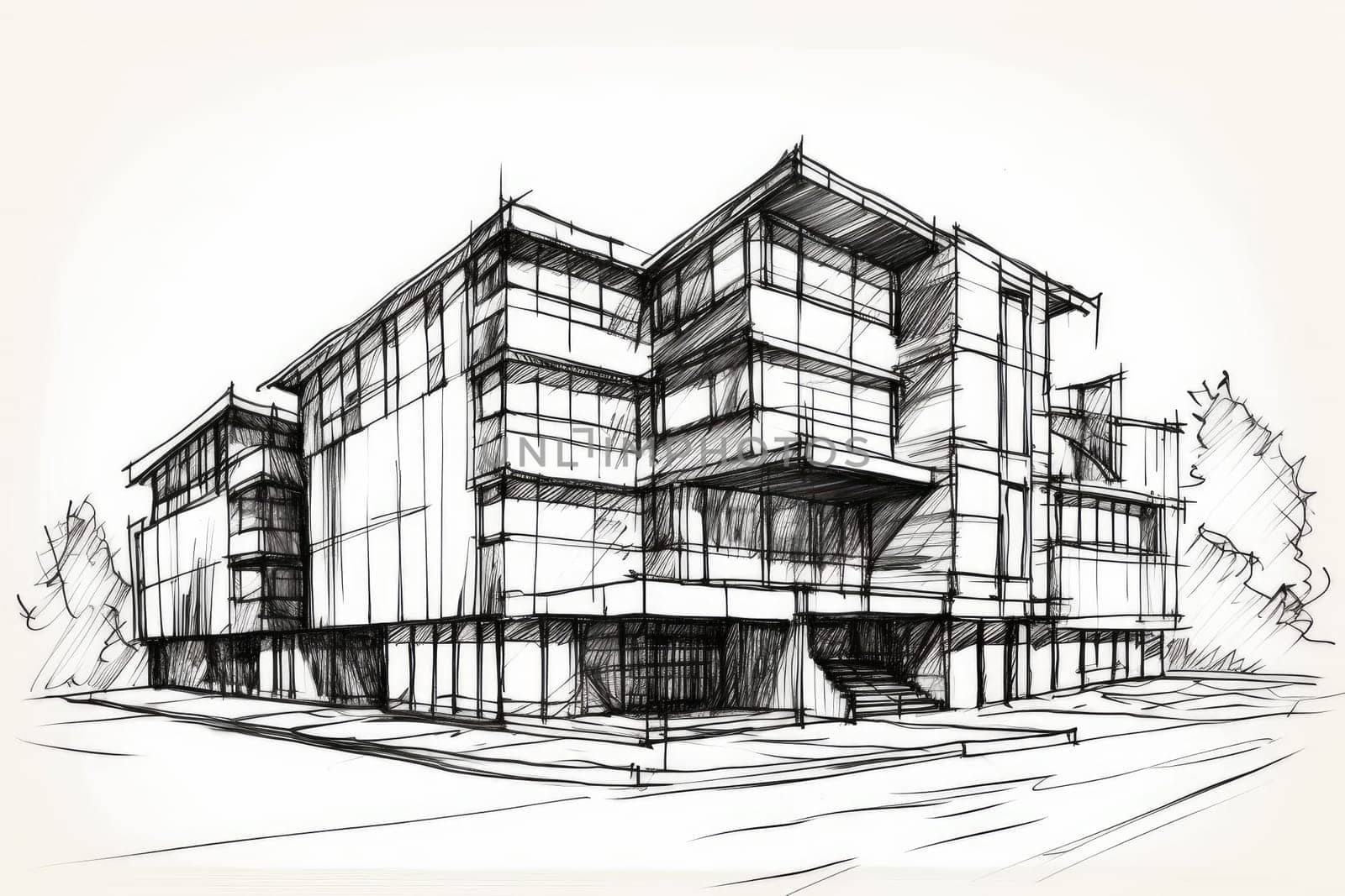 Architect apartment sketch. Concept house. Generate Ai