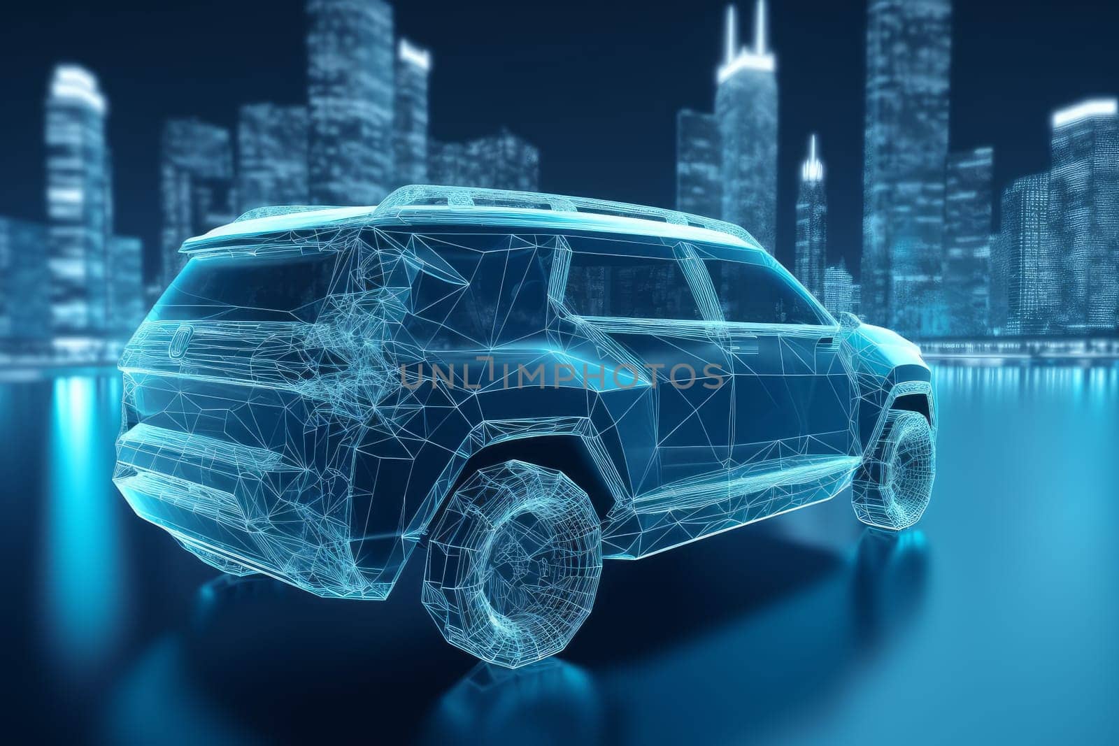 Augmented reality suv car. Vehicle transport. Generate Ai