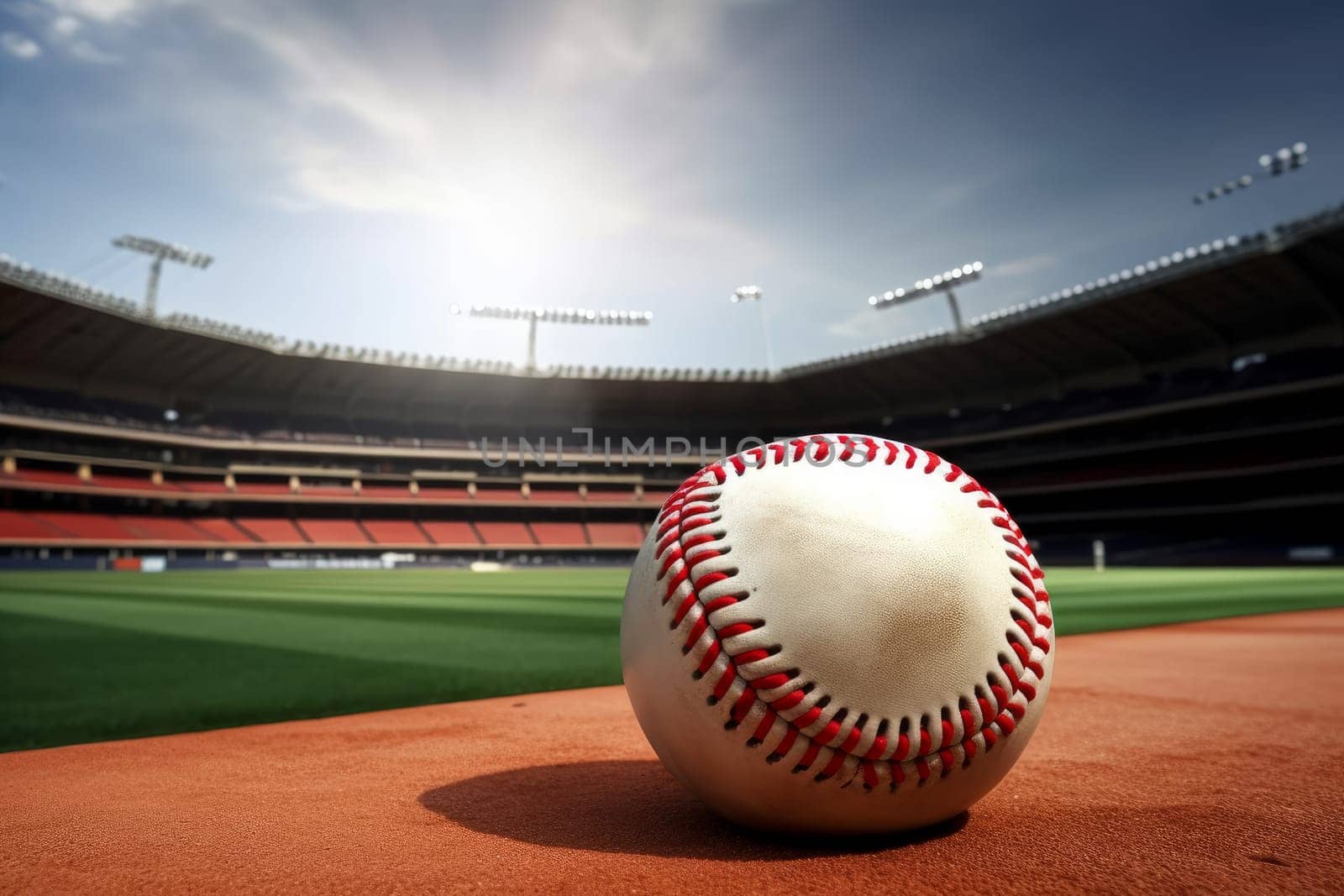 Baseball ball arena. Team crowd. Generate Ai