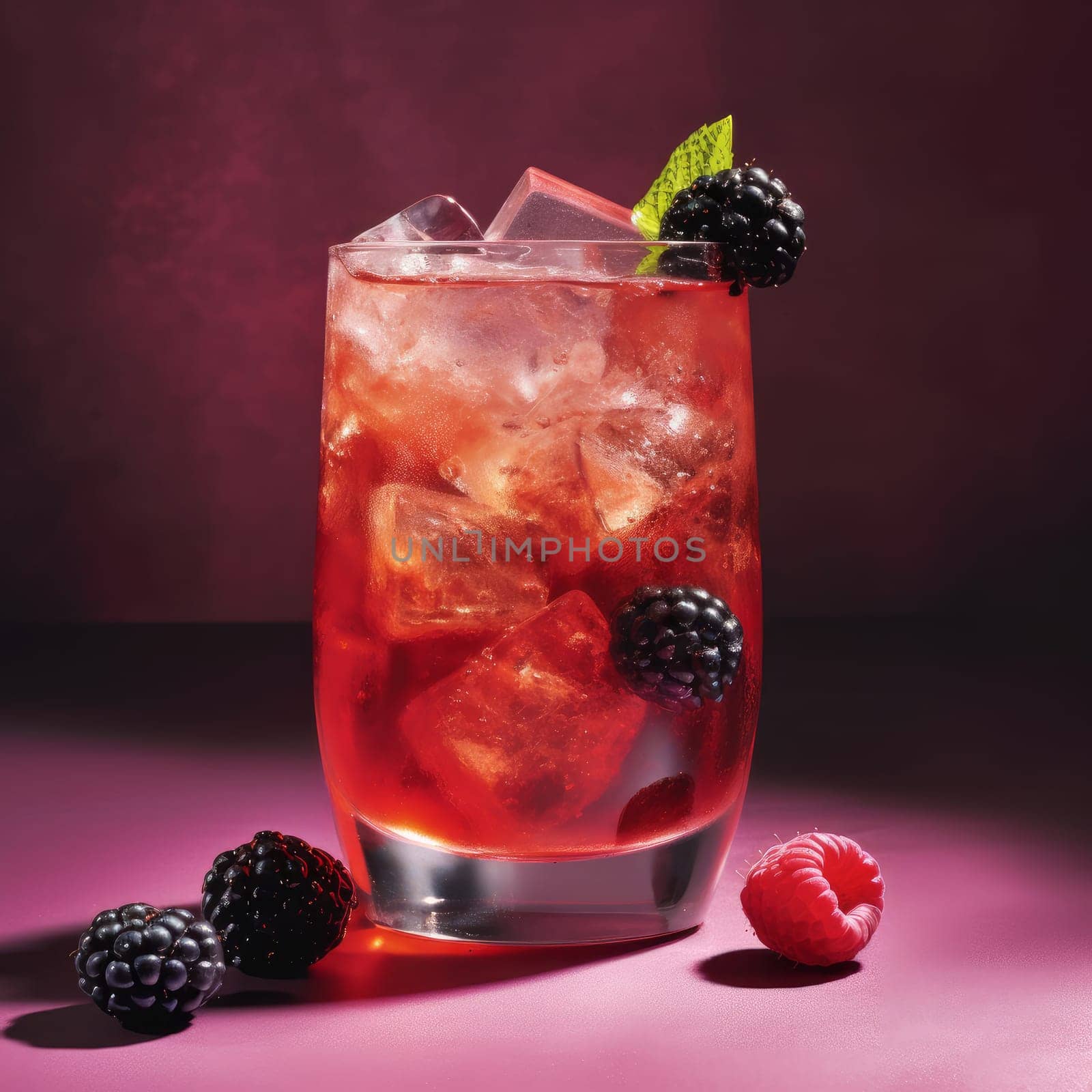 Berry cocktail. Generate Ai by ylivdesign