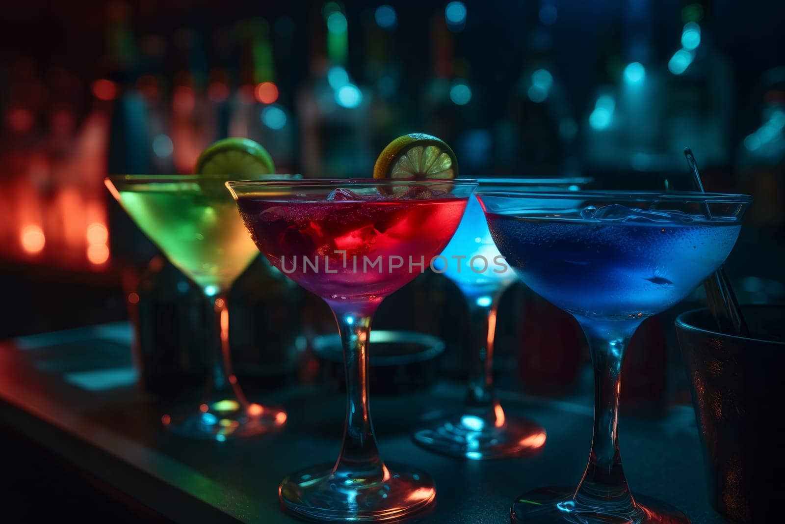 Night club cocktail pot. Tropical spicy. Generate Ai