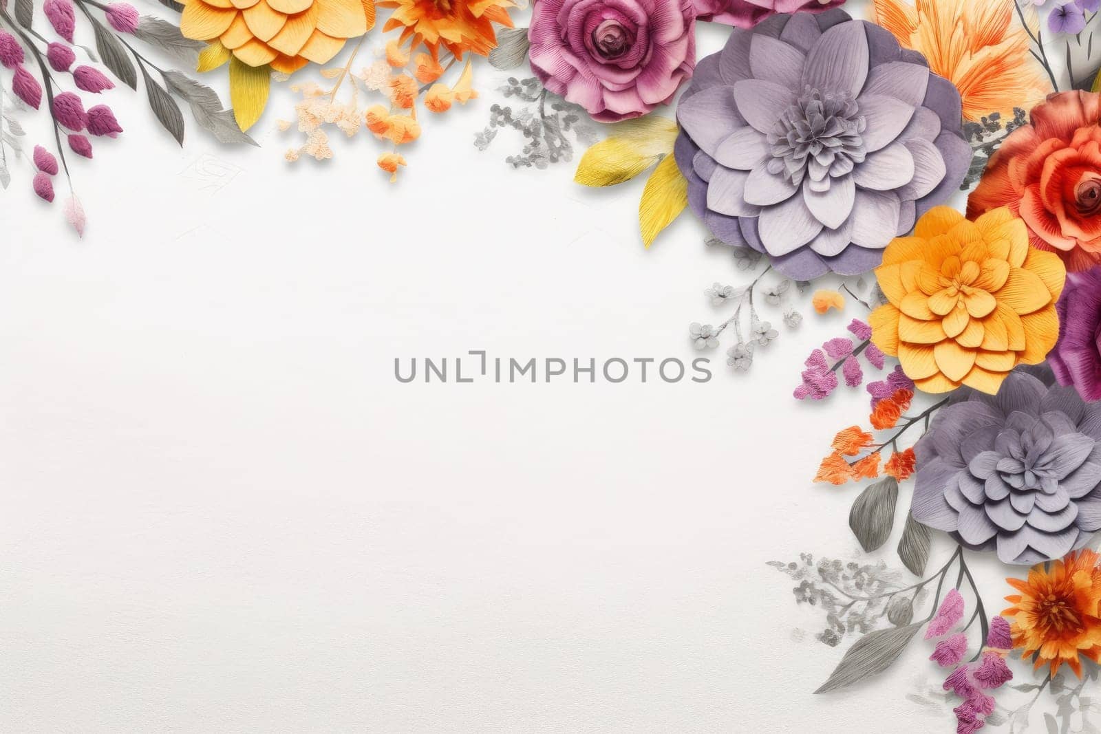 Flower pastel background. Summer nature. Generate Ai