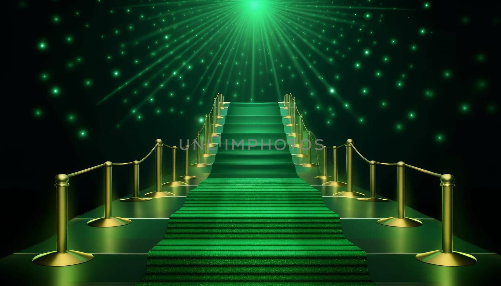 Green carpet barrier. Generate Ai by ylivdesign
