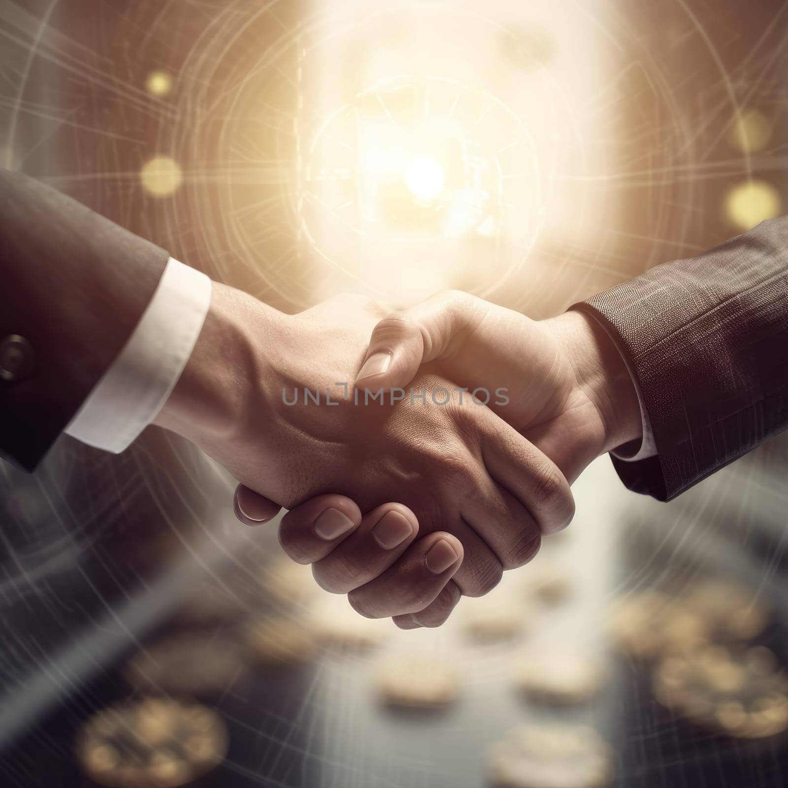 Business trust handshake. Business team. Generate Ai