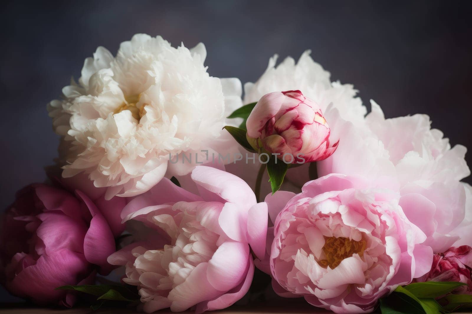 Soft peony flowers. Generate Ai by ylivdesign