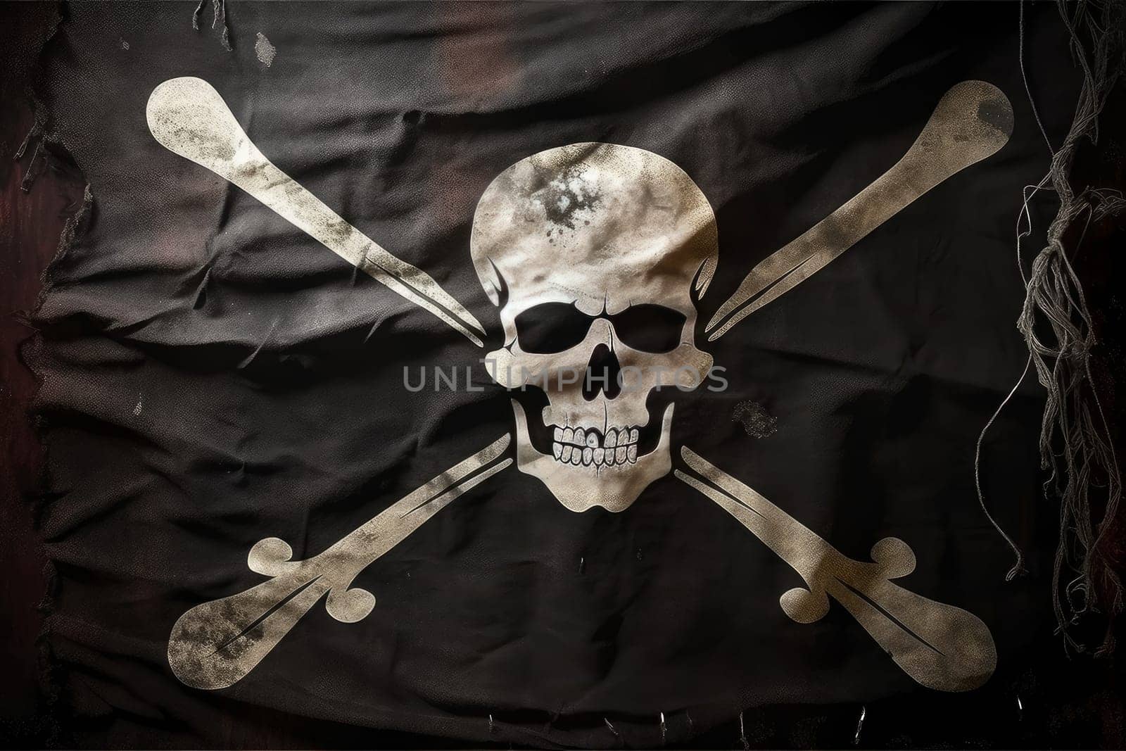 Pirate flag vintage. Generate Ai by ylivdesign