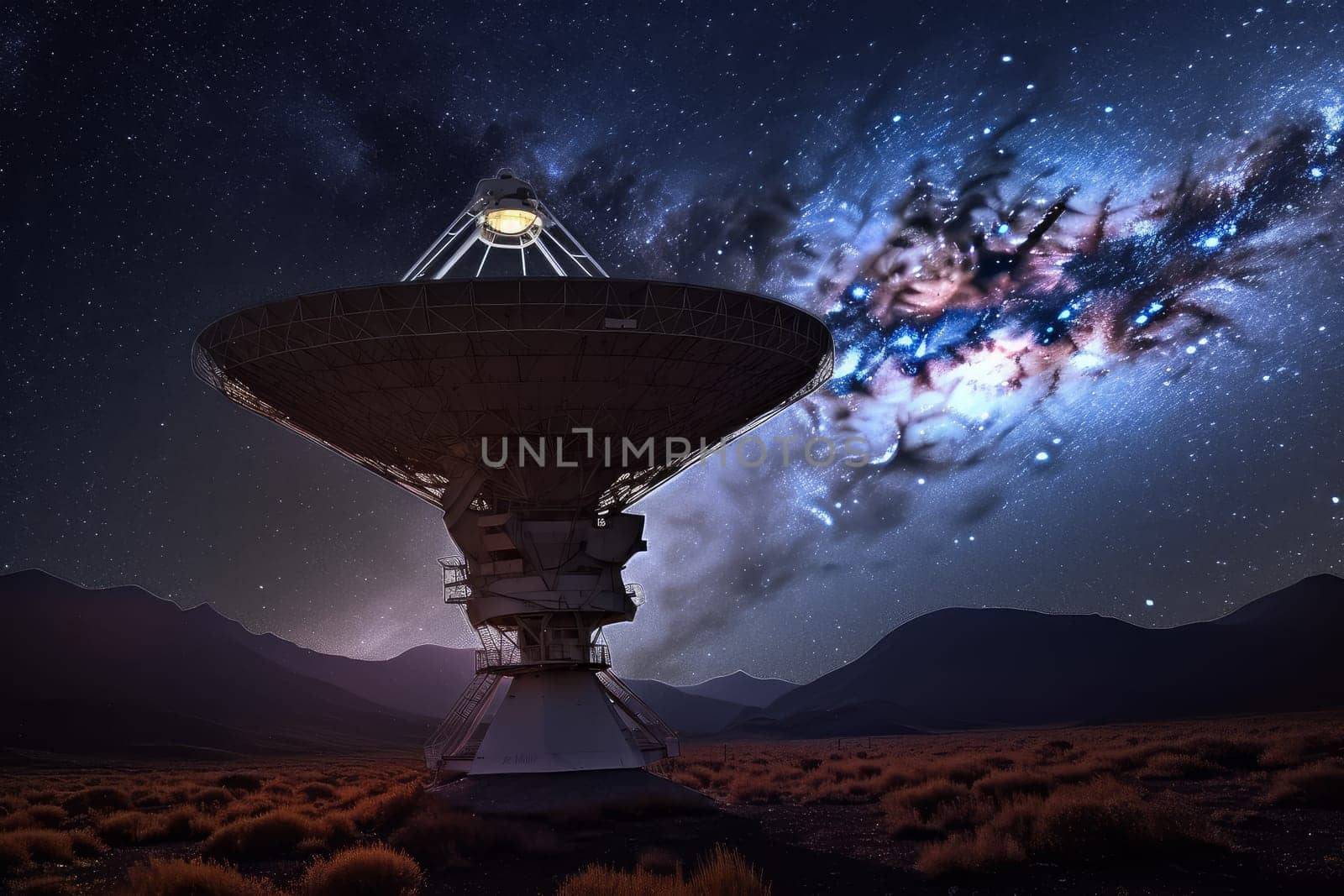 Galaxy sky antenna. Signal equipment. Generate Ai