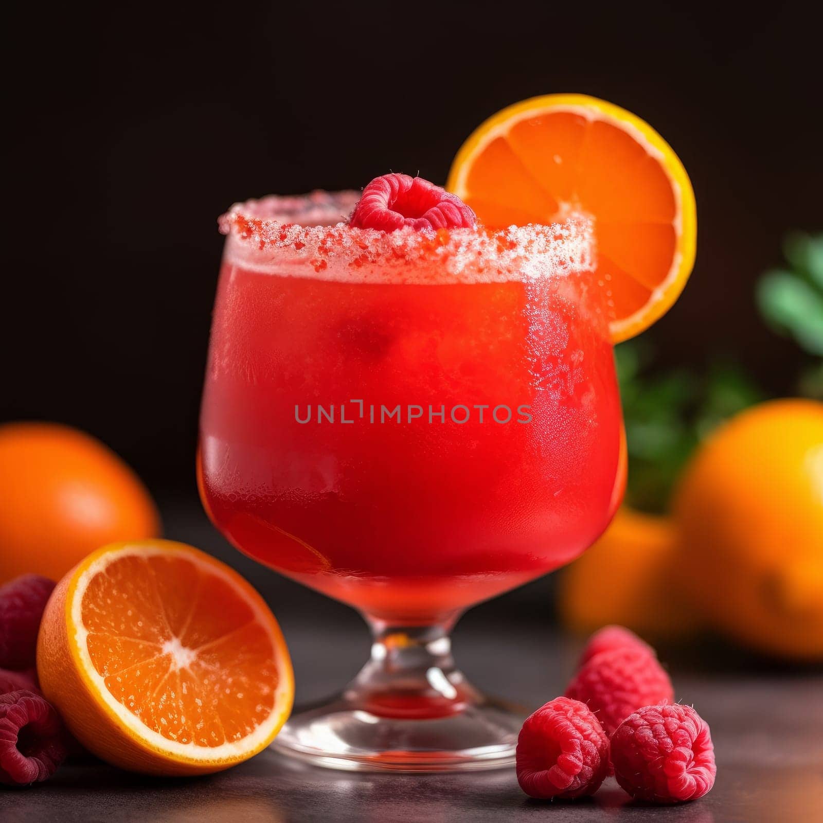 Red frosty cocktail. Generate Ai by ylivdesign