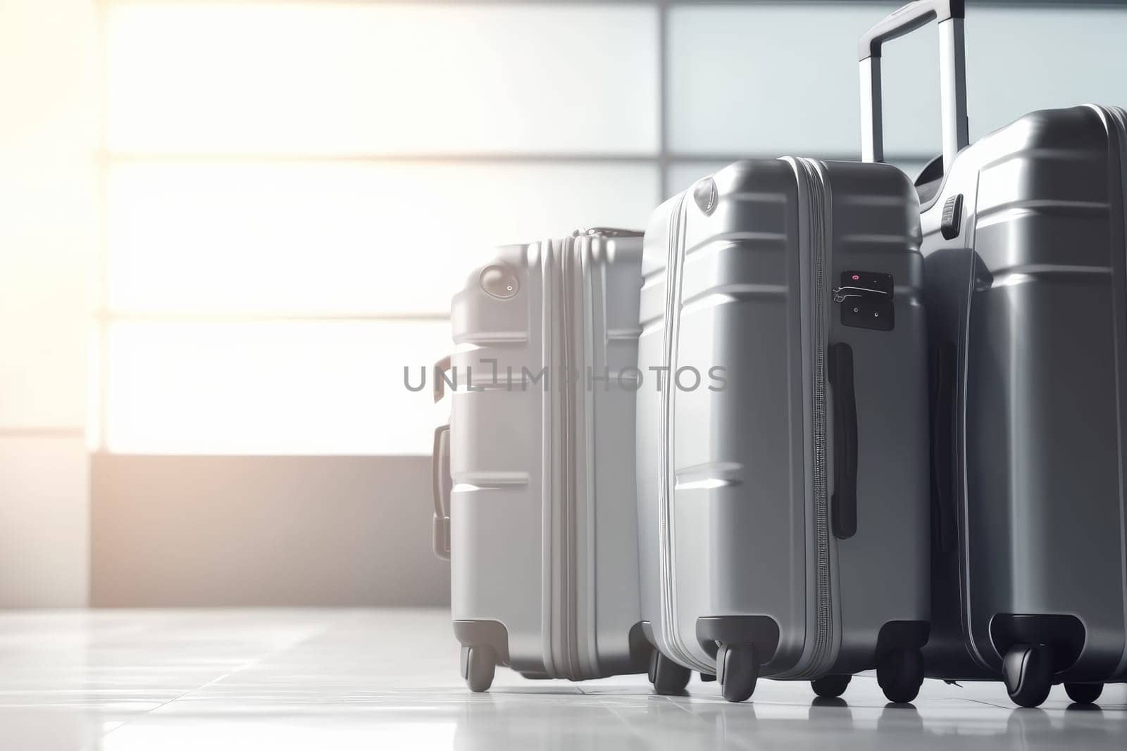 Airport travel suitcase. Generate Ai by ylivdesign