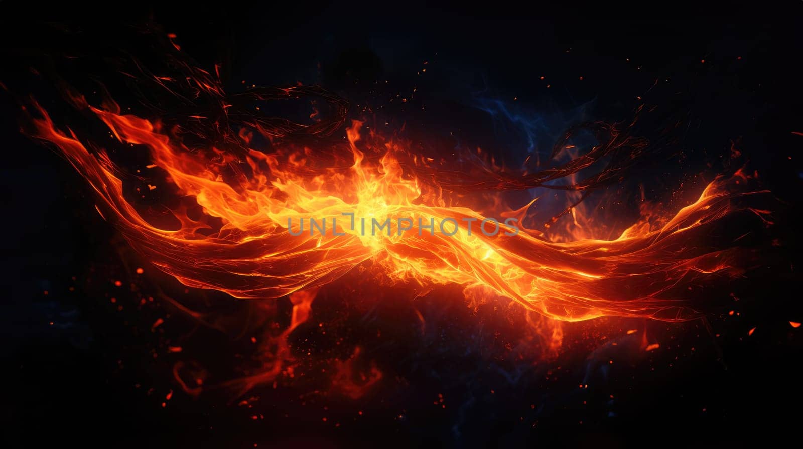 Abstract background with fire flames on dark background