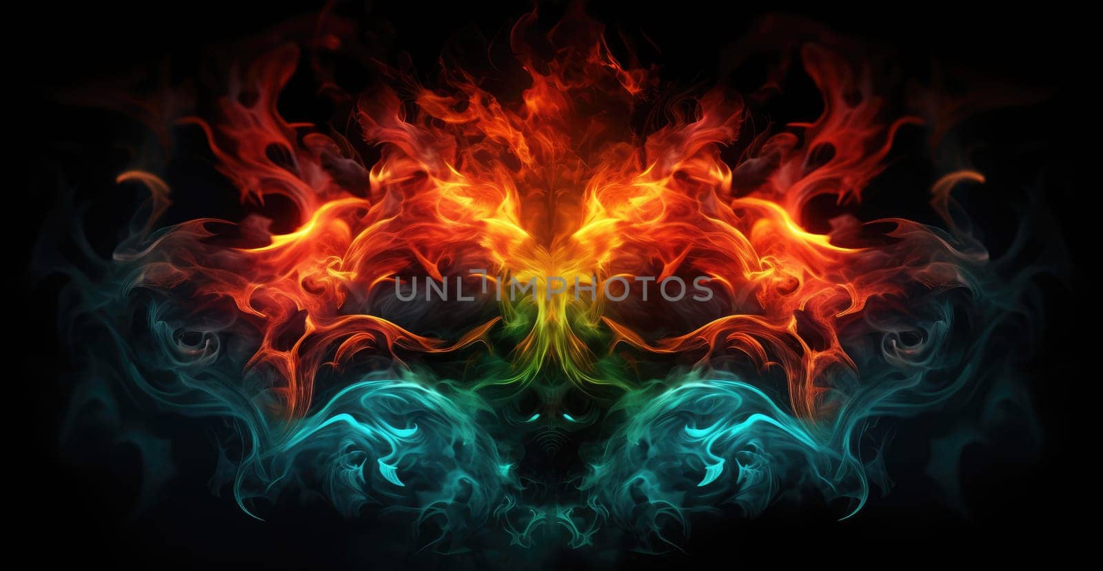 Fiery flame with dark background by palinchak