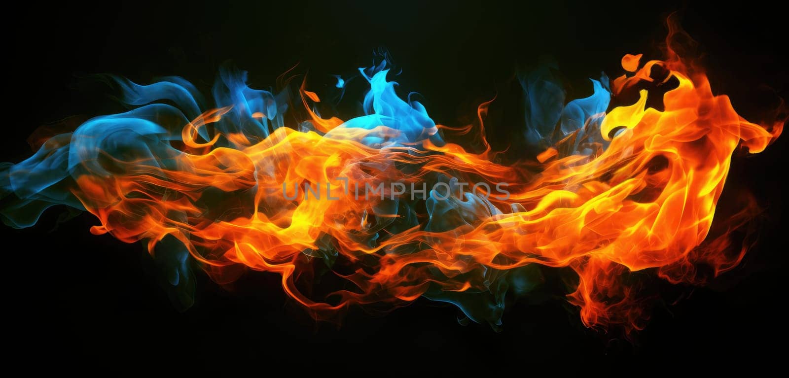 Abstract background with fire flames on dark background