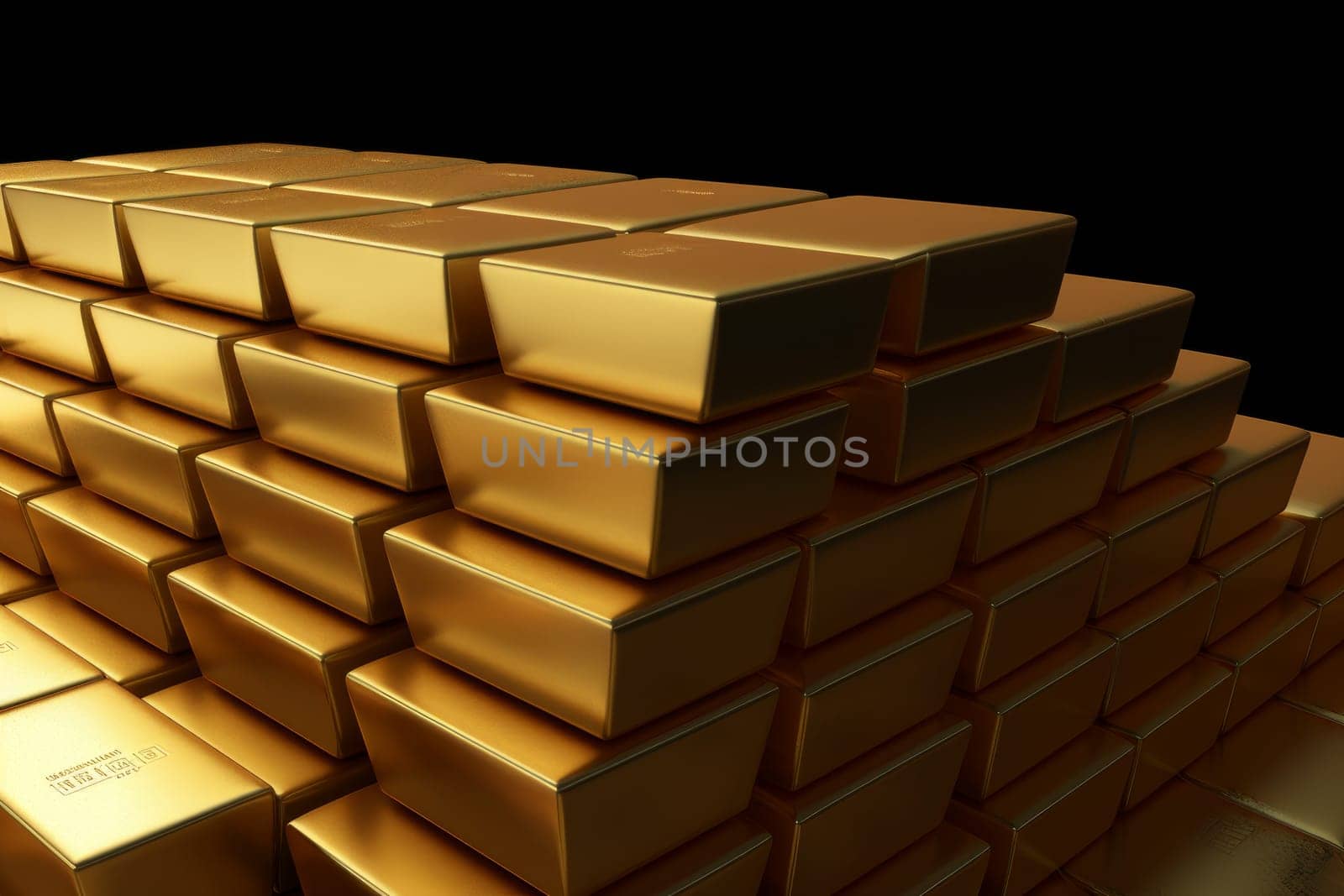 Bank gold stack bars. Bank exchange. Generate Ai