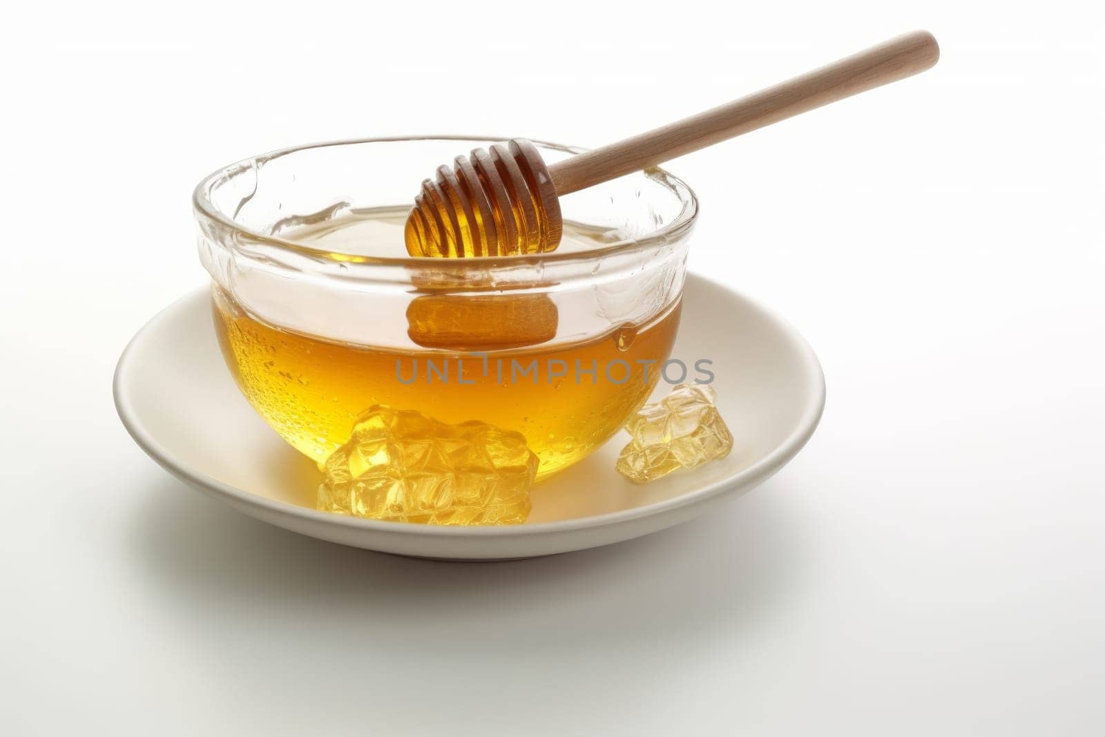 Honey wood spoon. Food organic. Generate Ai