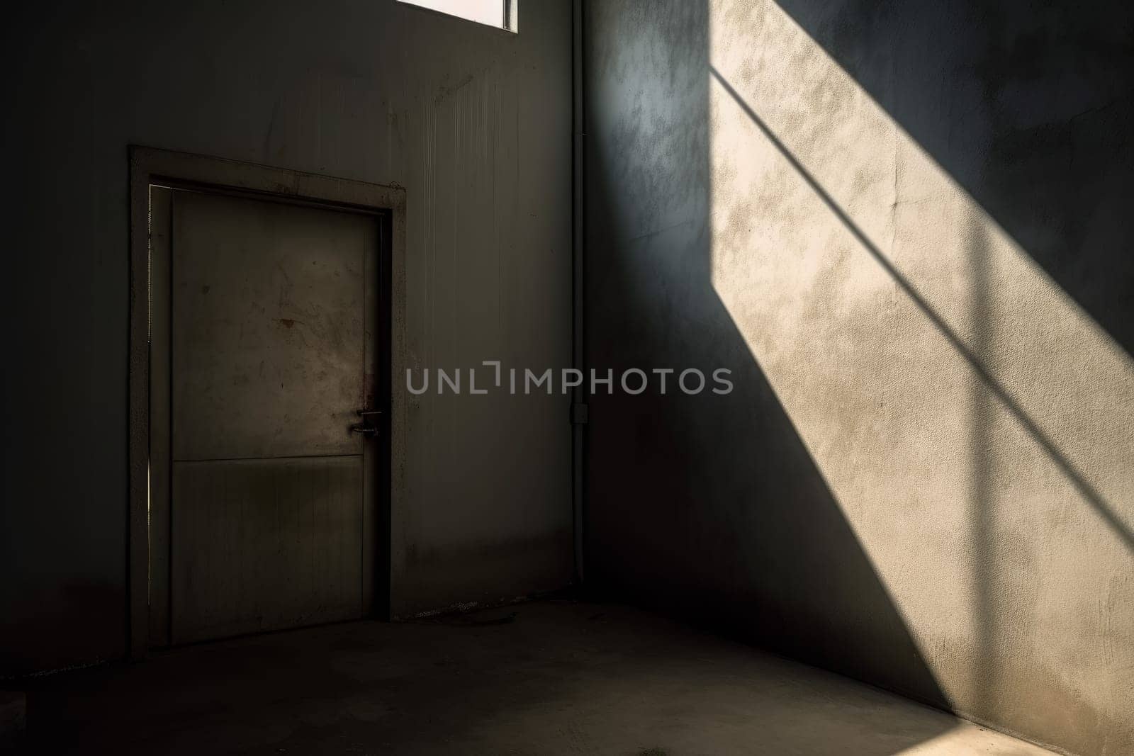 Jail industrial door. Old iron prison. Generate Ai