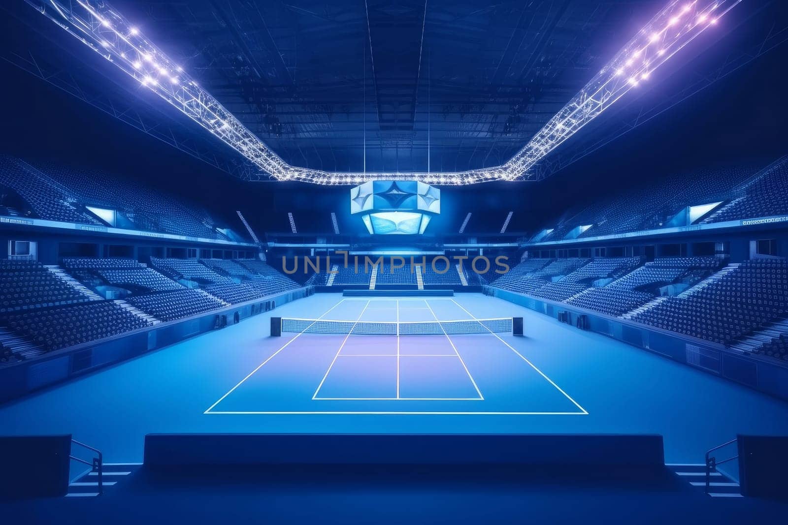 Futuristic tennis court. Sport padel. Generate Ai