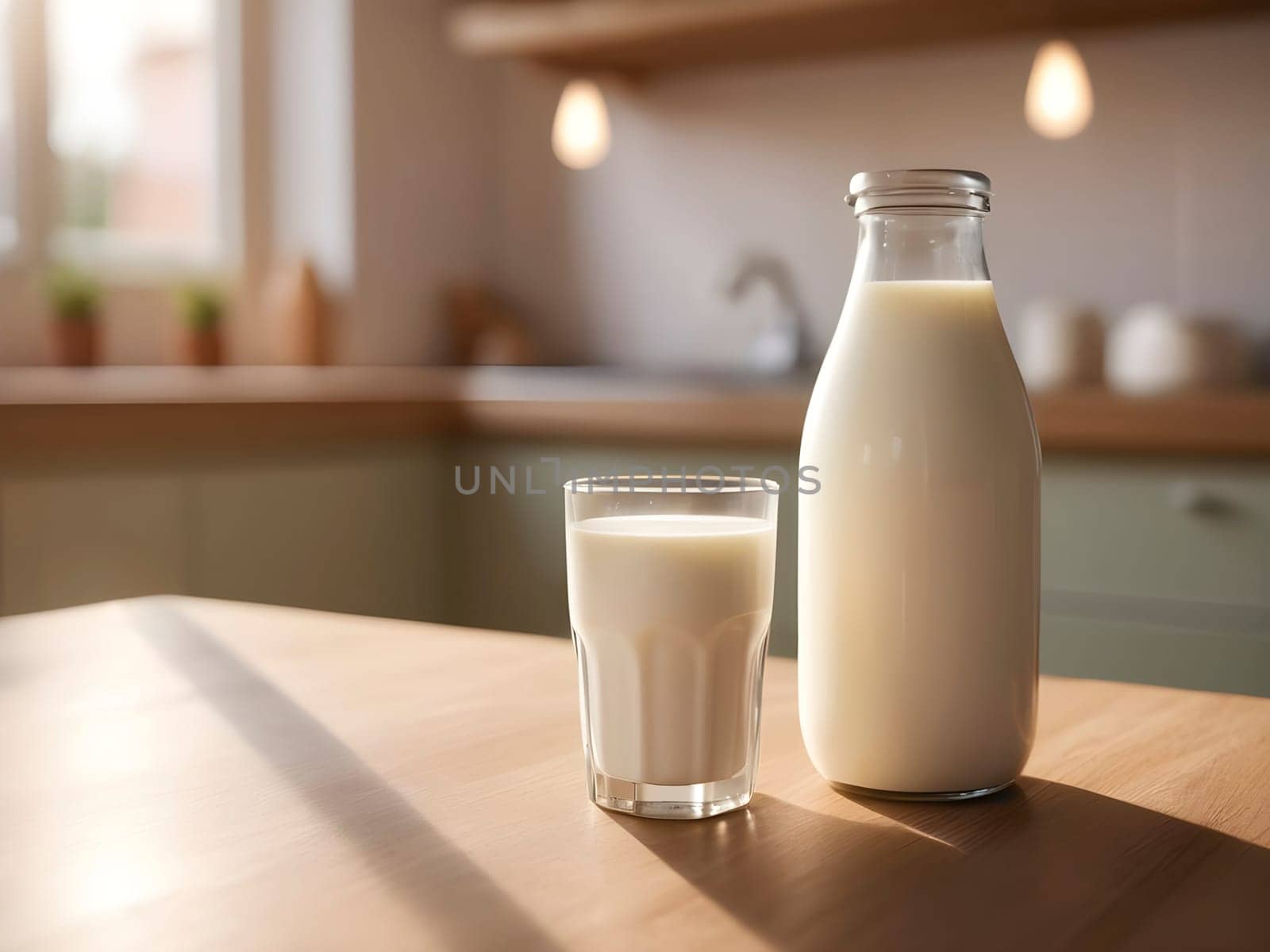 Kitchen Serenity: A Welcoming Atmosphere with Milk as the Star.