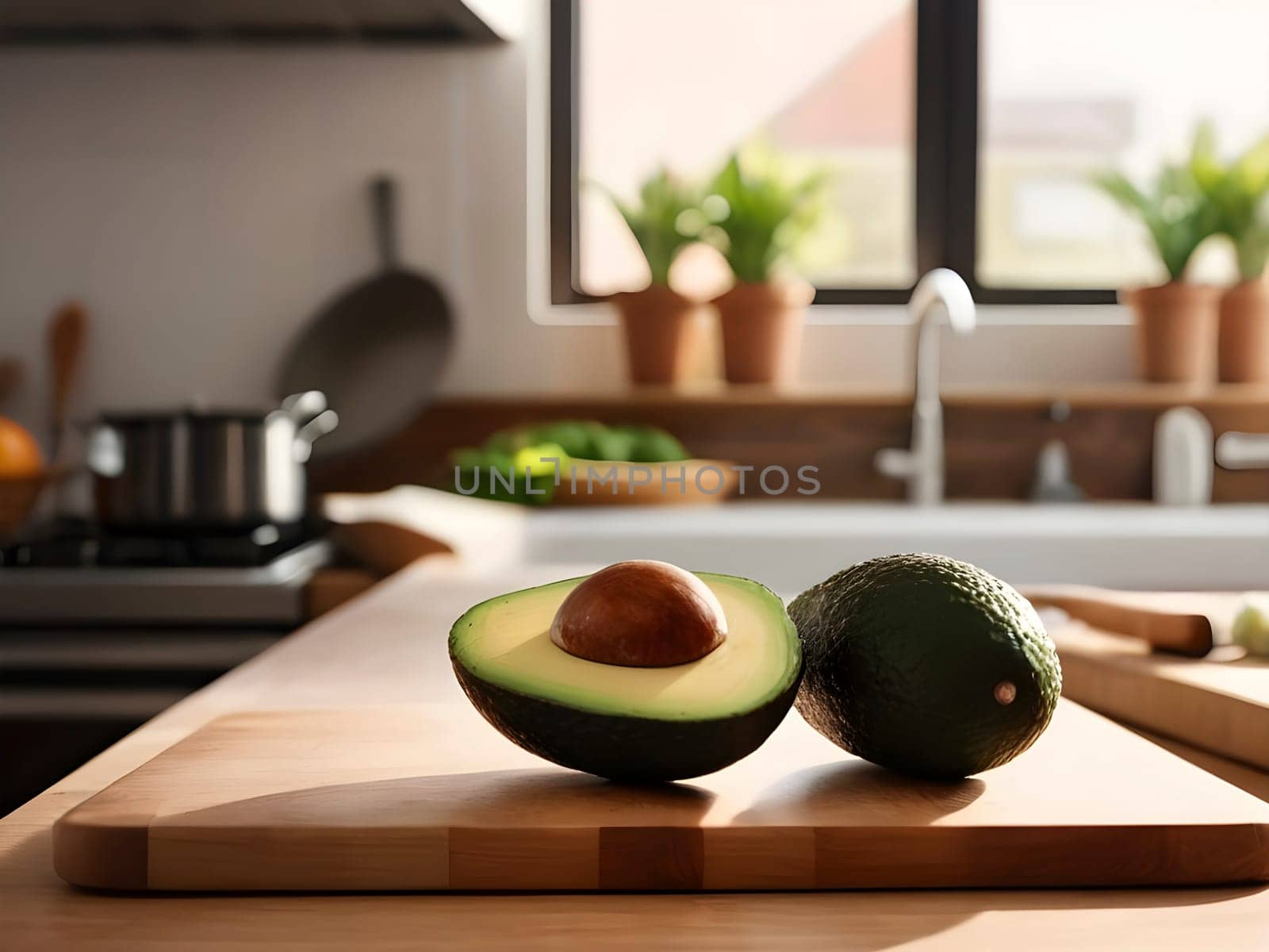 Kitchen Elegance: Avocado Perfection with Soft Afternoon Glow by mailos