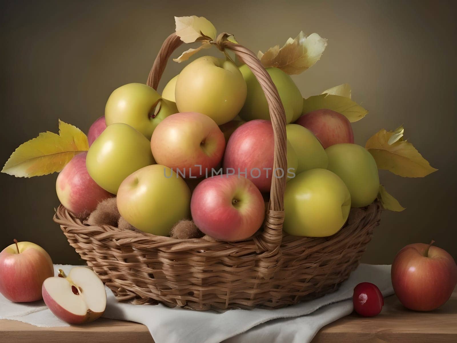 Harvested Apples in a Basket.