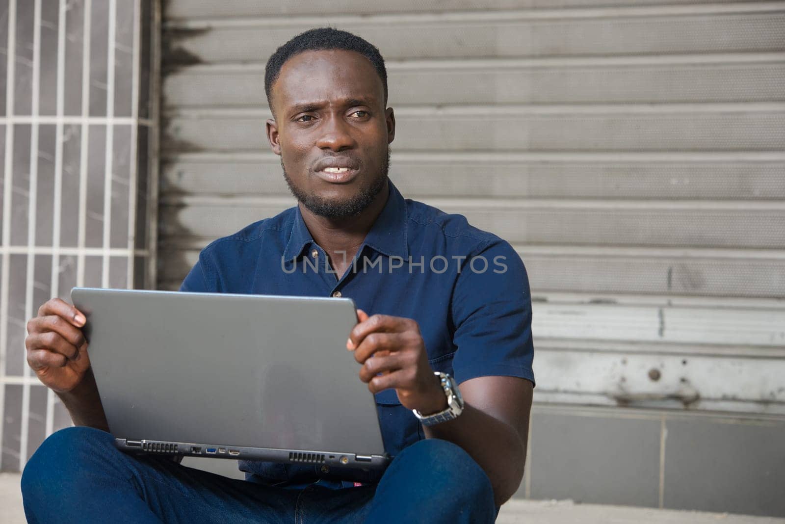 young man sitting .