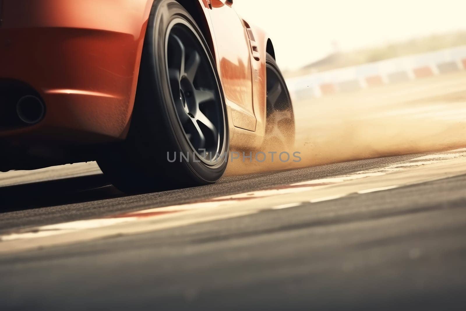 Car drift closeup. Generate Ai by ylivdesign