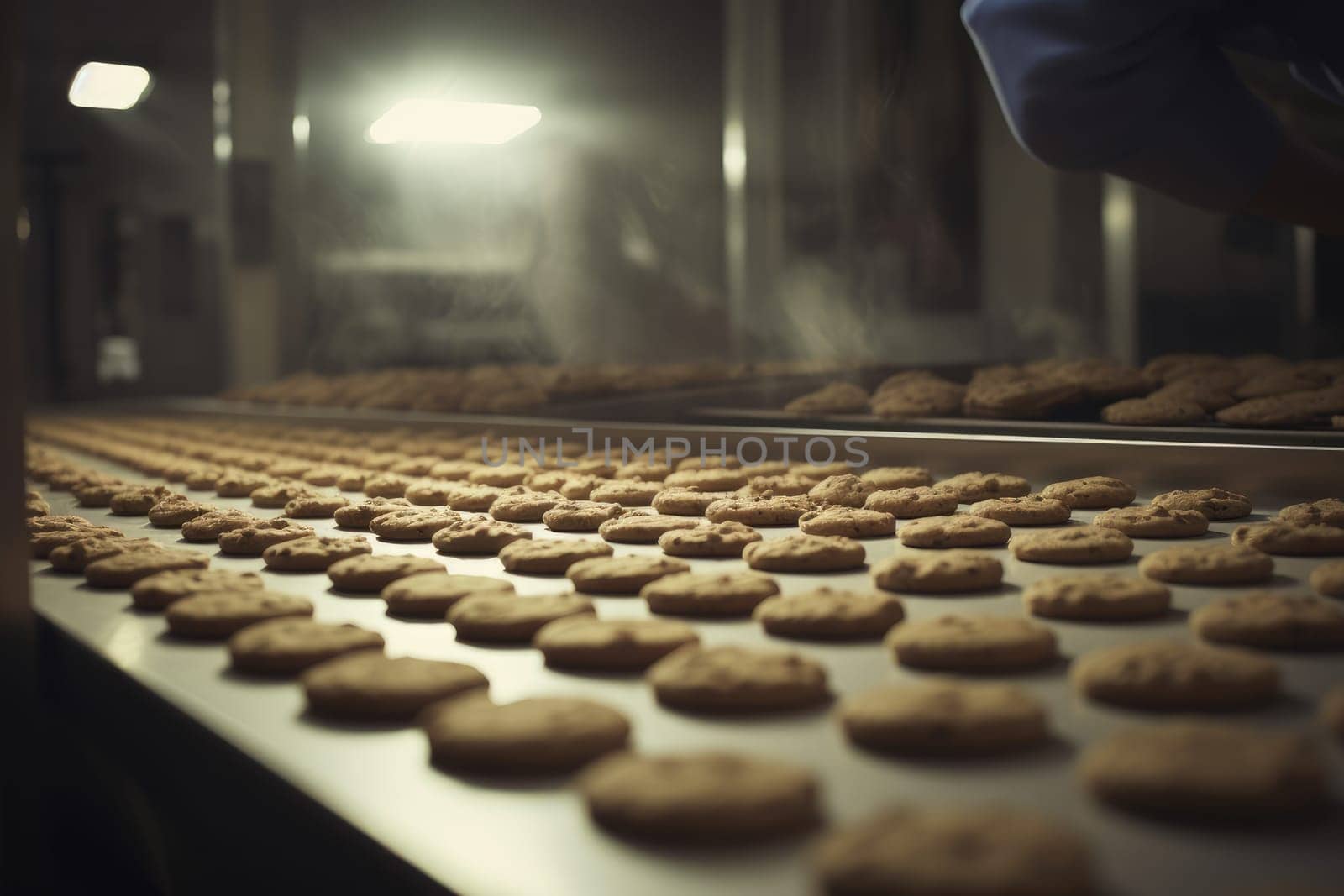 Factory food cookie. Product biscuit. Generate Ai