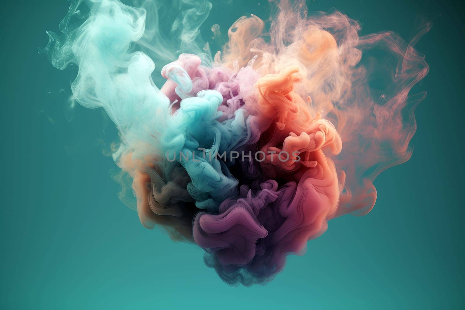 Heart shaped in smoke. Generate Ai by ylivdesign