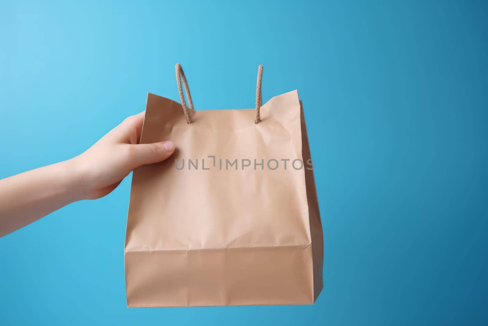 Craft paper bag. Shop pack. Generate Ai