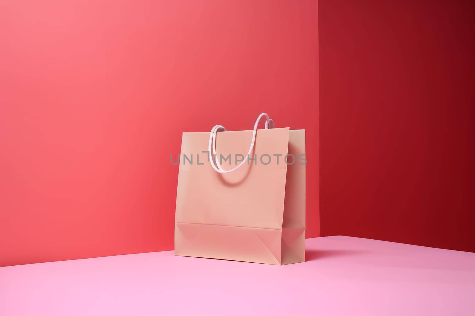 Paper shopping bag. Craft box shop. Generate Ai