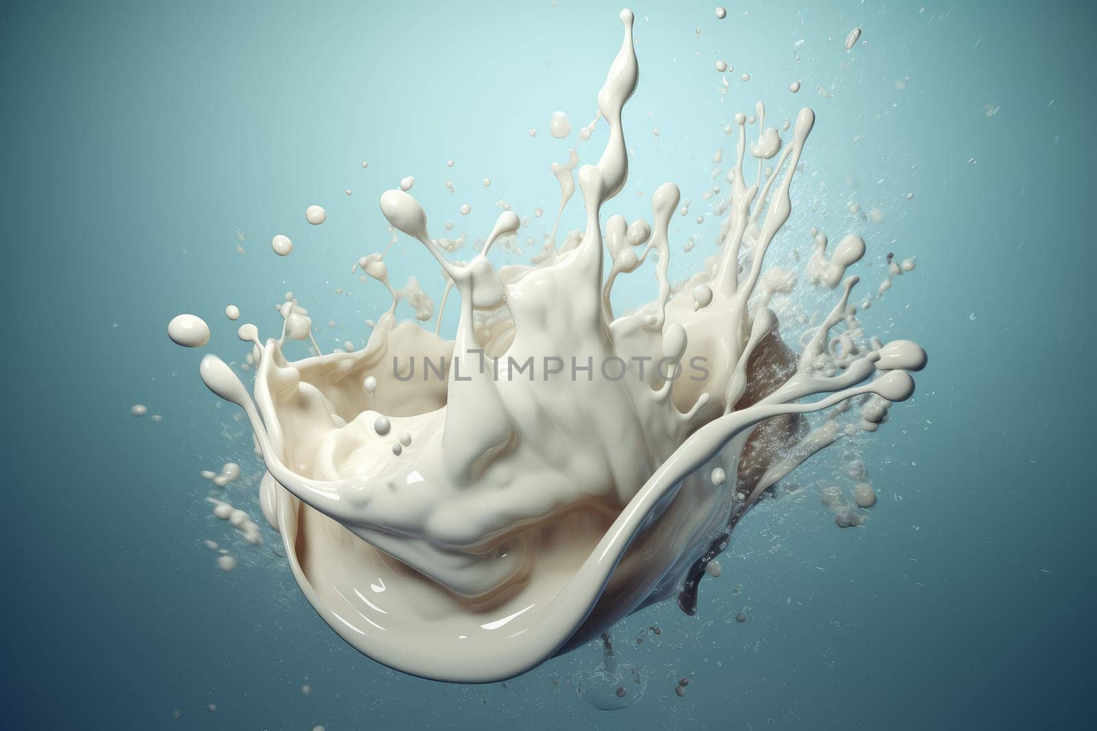 Splash of liquid cream. Generate Ai by ylivdesign