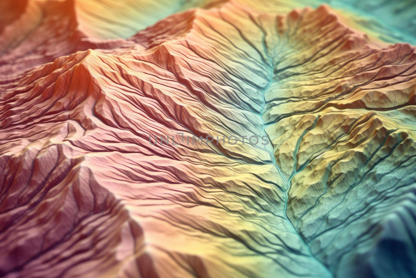Topograhic colorful map. Generate Ai by ylivdesign