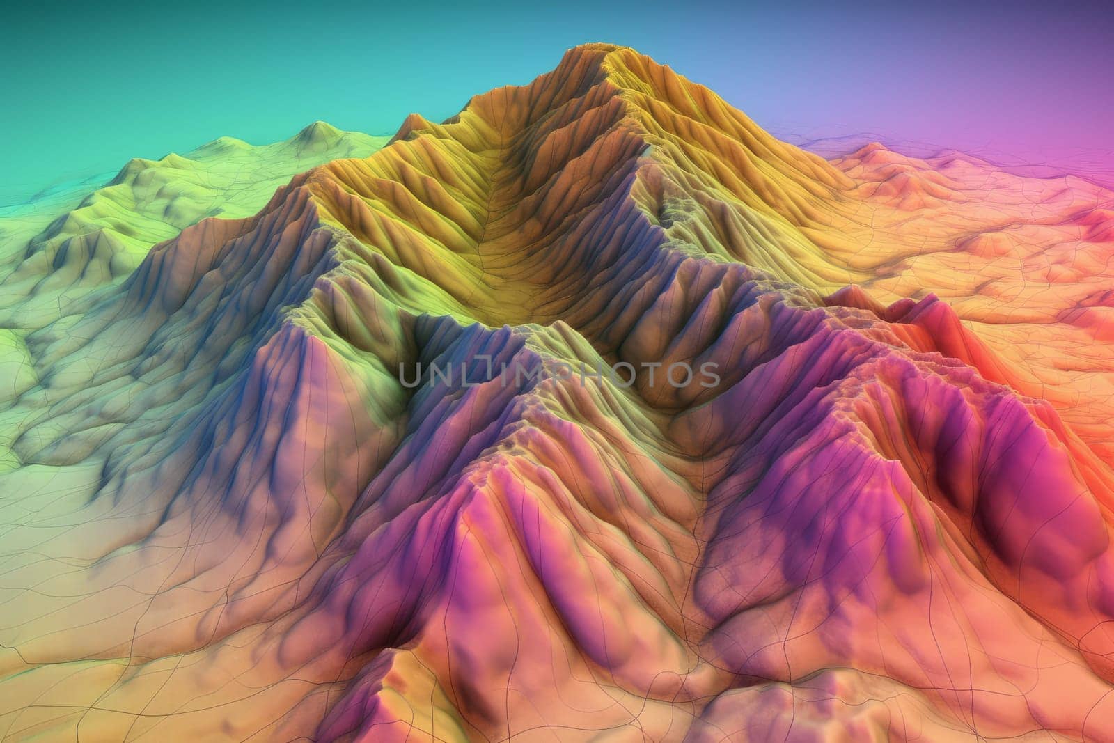 Geology topographic map. Generate Ai by ylivdesign