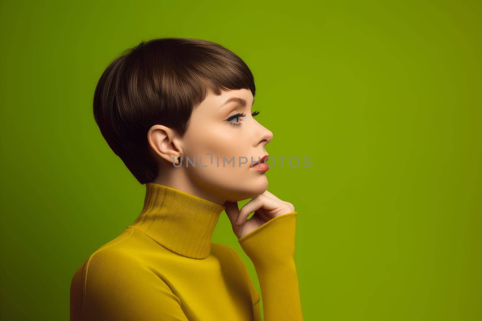 Woman lady thinking. Generate Ai by ylivdesign