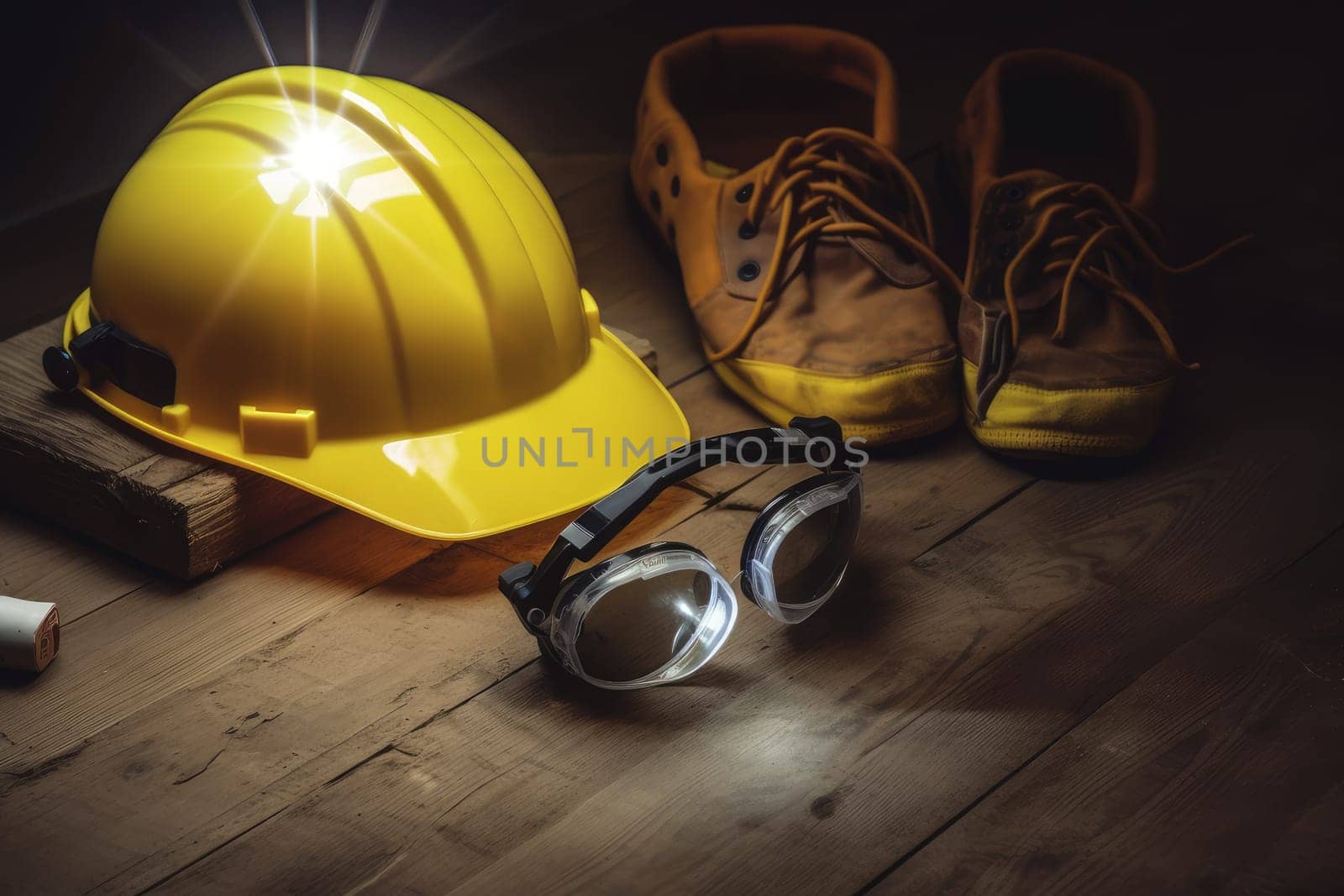 Work safety equipment. Worker gear. Generate Ai