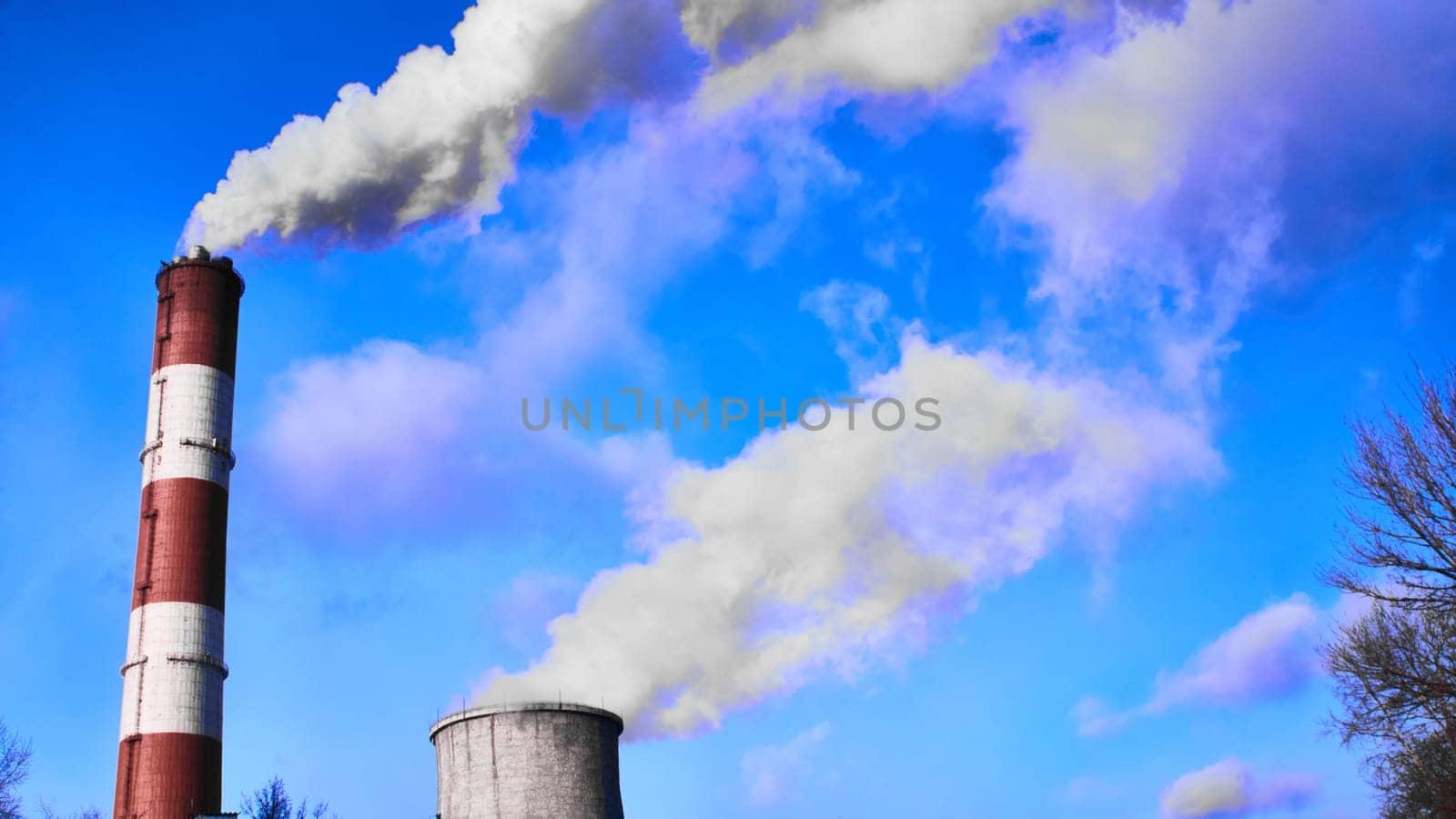 Dirty smoke on the white background, ecology problems by lempro