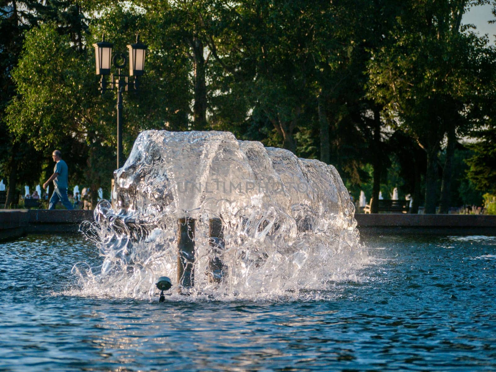 Water Fountain in the city park. general plan by lempro