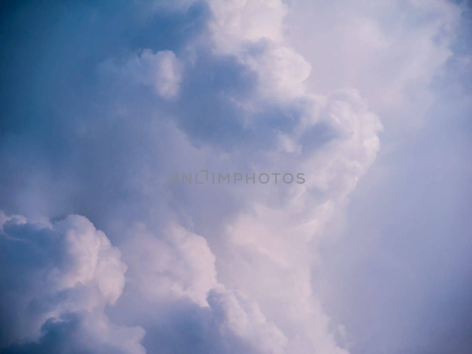 blue big clouds abstract illustration. The light of day in the sky. The composition of the natural sky. Design element. by lempro