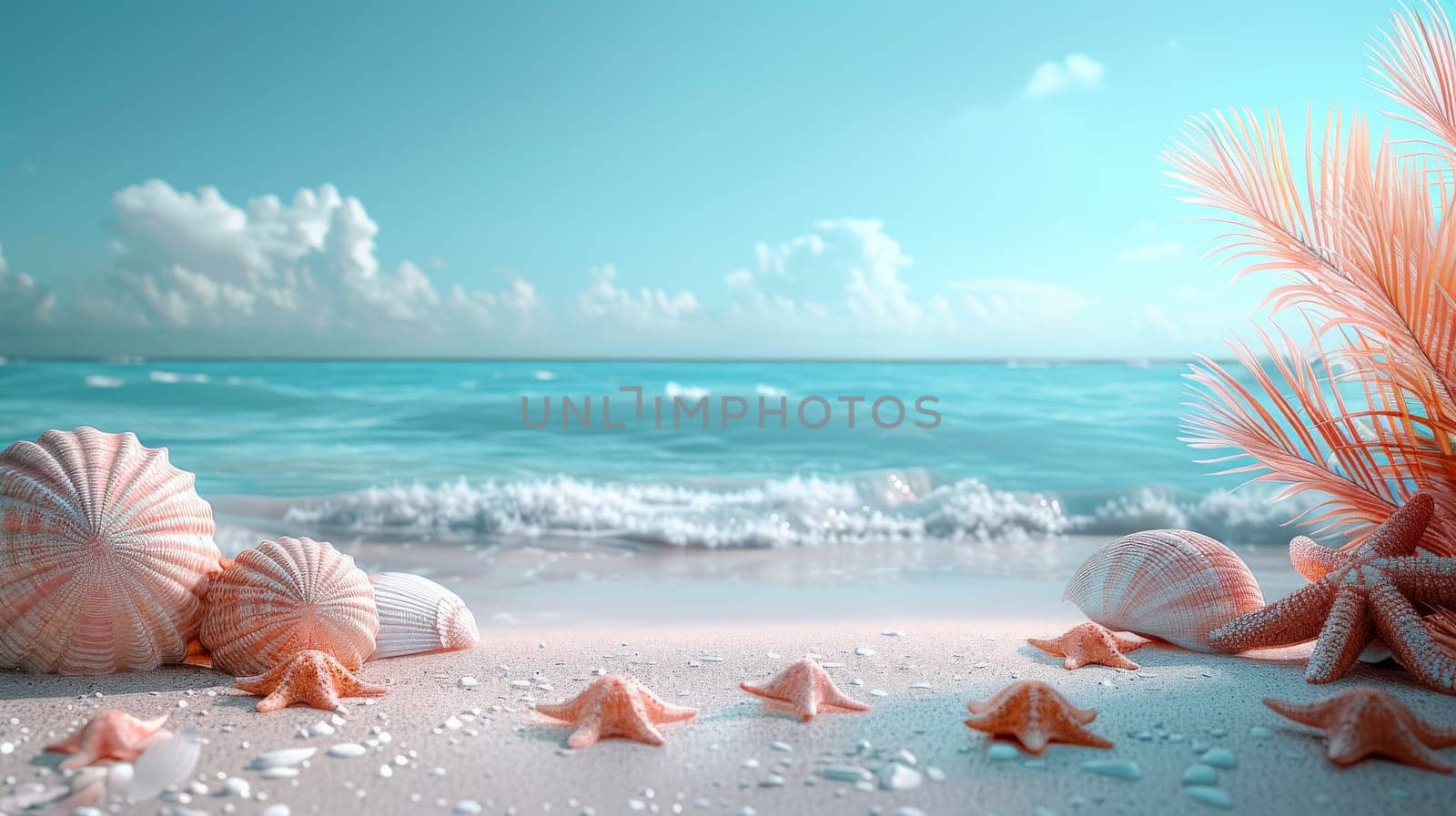Background for your summer design, Tropical beach in summer vacation, summer wallpaper by nijieimu