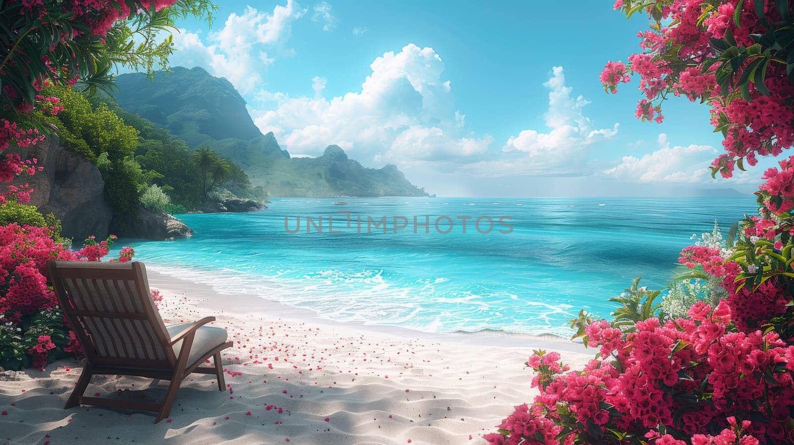 Background for your summer design, Tropical beach in summer vacation, summer wallpaper by nijieimu