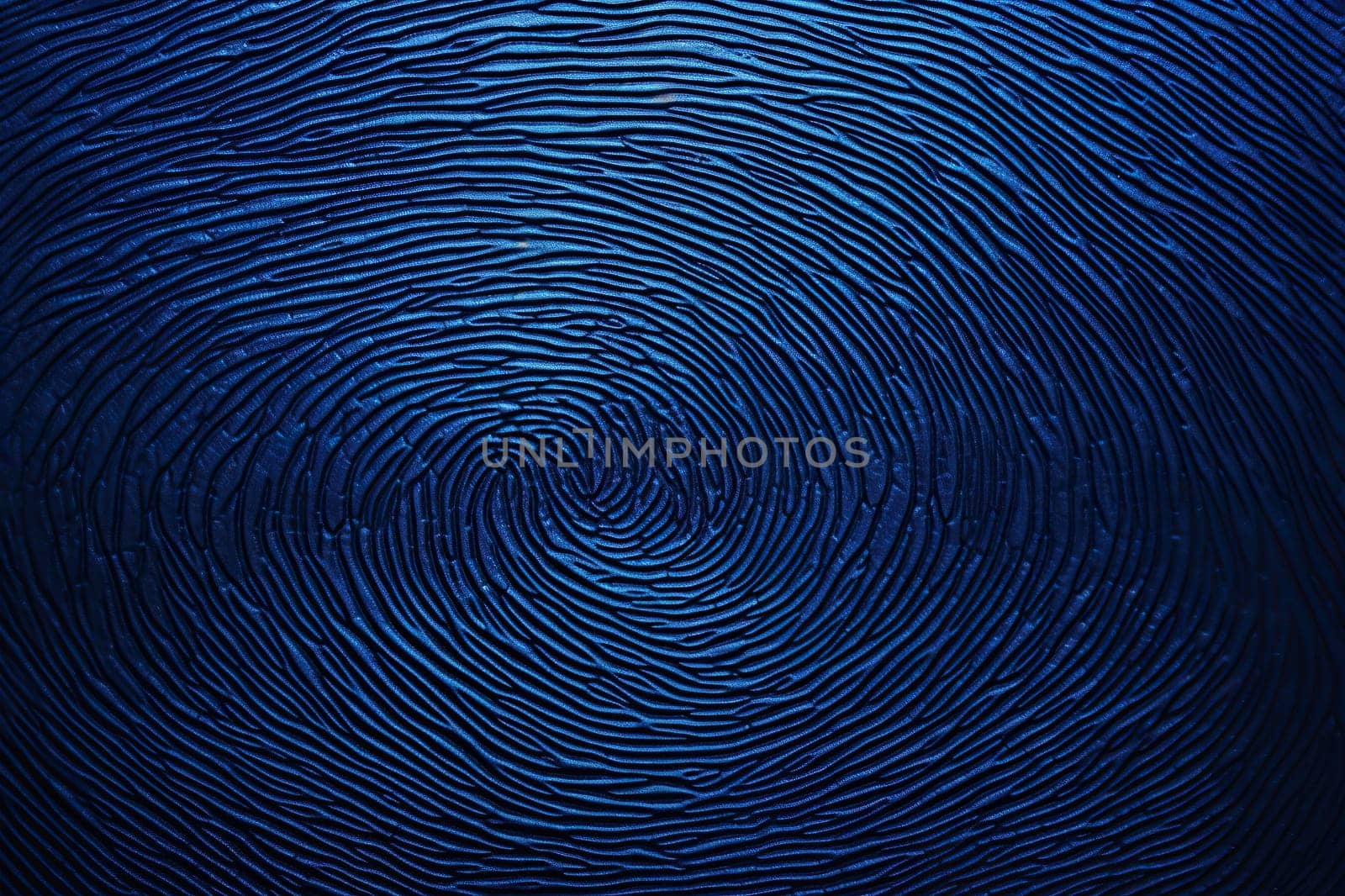 Blue horizontal background with fingerprint texture close up. Generated by artificial intelligence by Vovmar