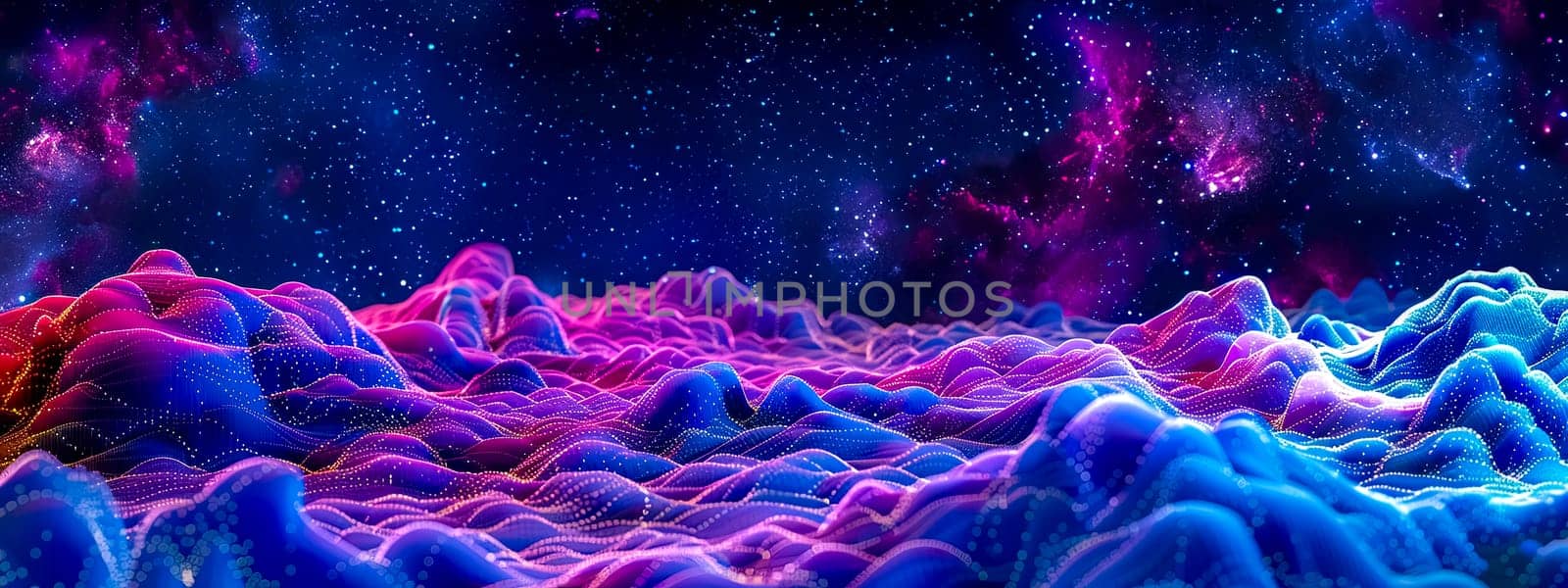 Vibrant digital landscape with stars and nebulae by Edophoto