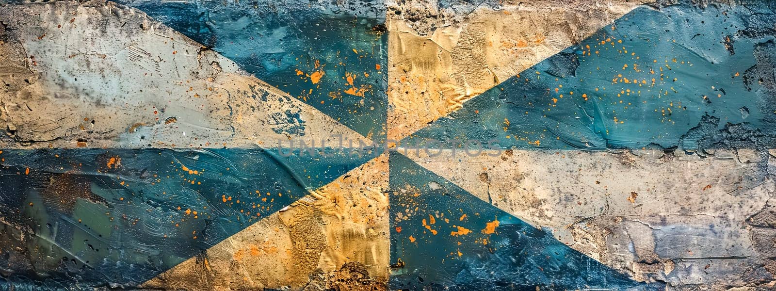 Aged scottish saltire flag on grunge wall texture by Edophoto