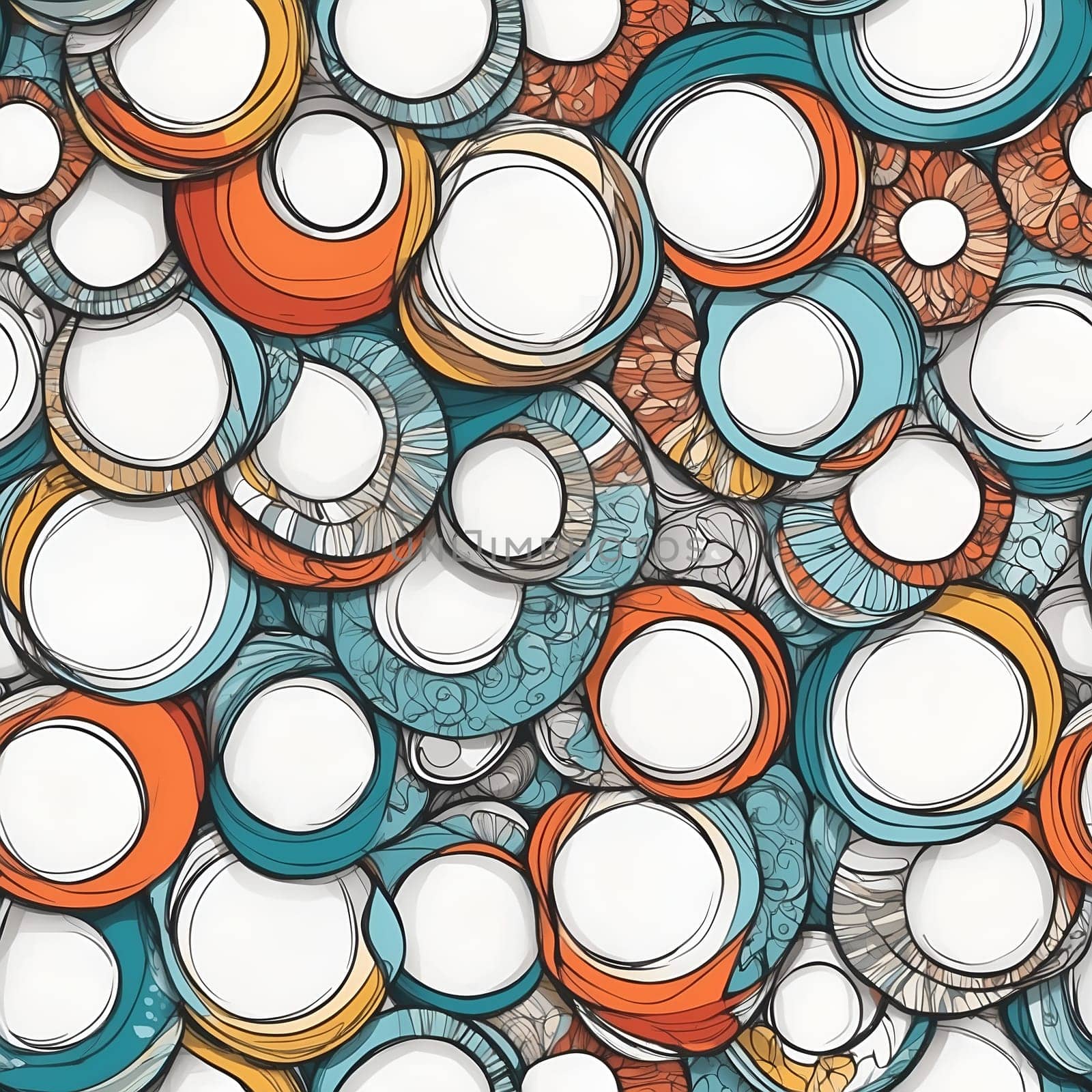 A collection of various plates neatly arranged on a table in a seamless pattern.