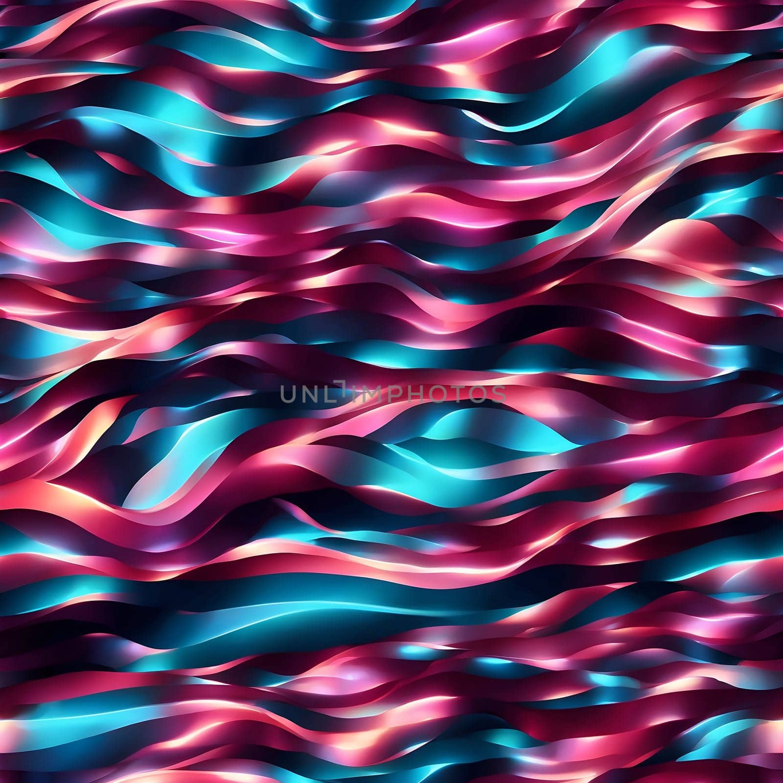 A seamless pattern featuring a lively and dynamic display of wavy lines in an array of vibrant colors.