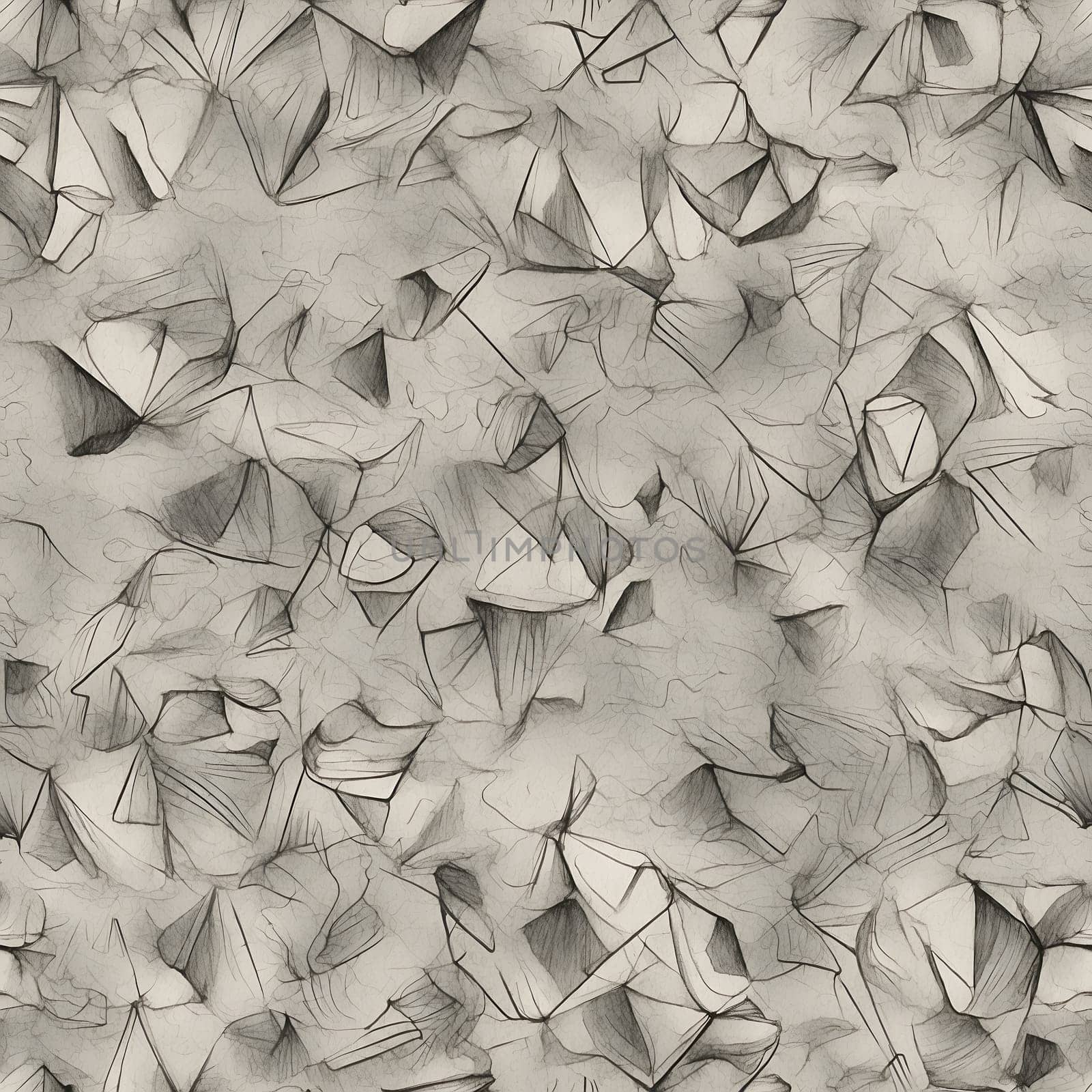 Black and White Drawing of a Pattern With Various Shapes. Generative AI. by artofphoto