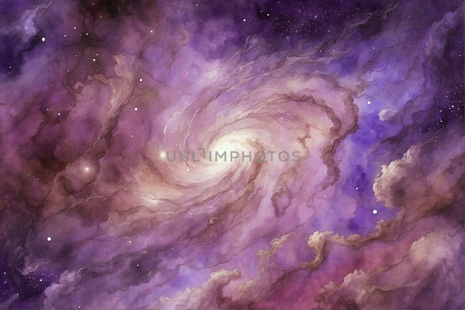 Purple and Blue Galaxy. Generative AI. by artofphoto